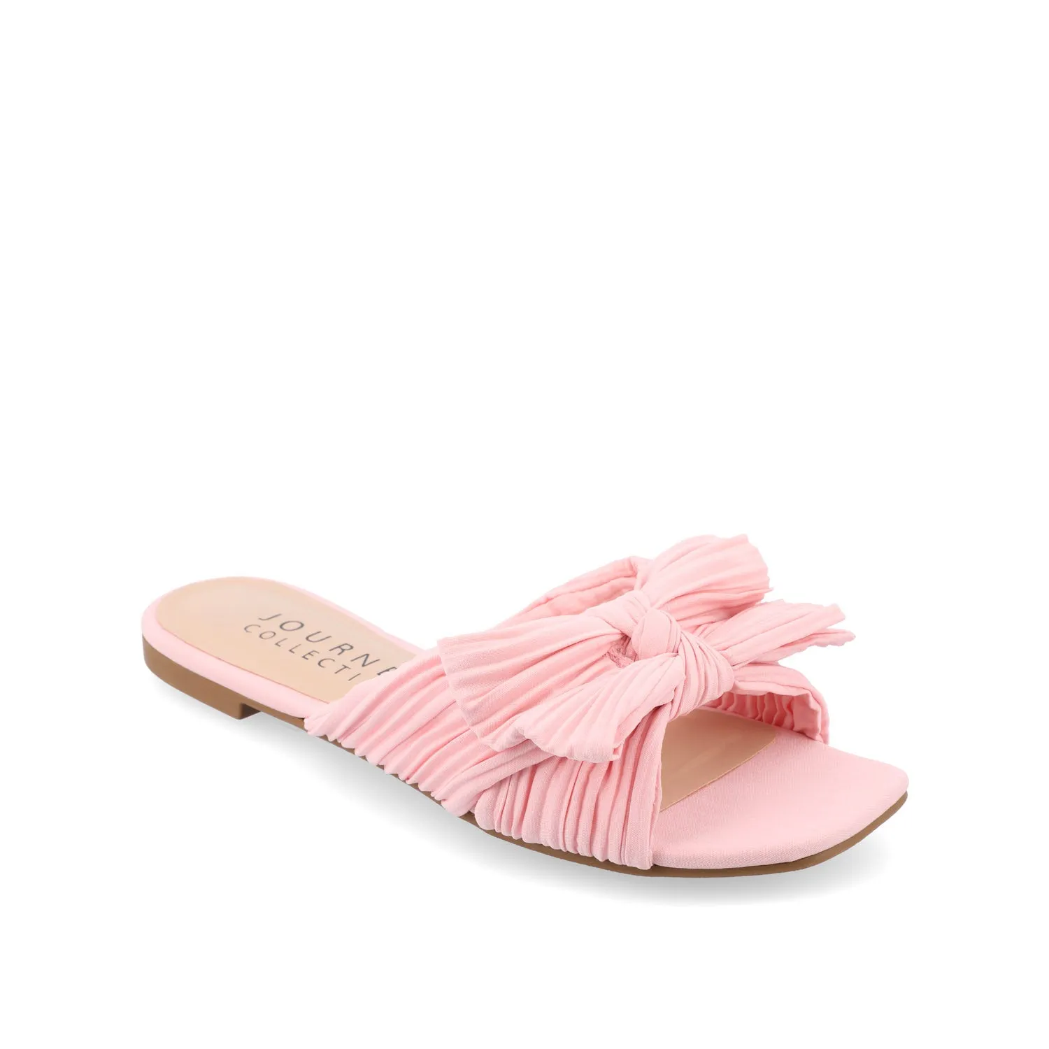 SERLINA PLEATED SLIDE SANDALS IN FOIL camping day