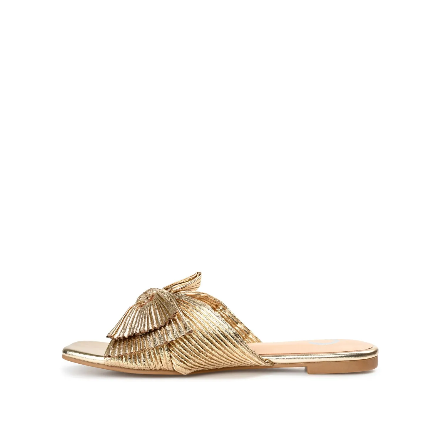 SERLINA PLEATED SLIDE SANDALS IN WIDE easy clean
