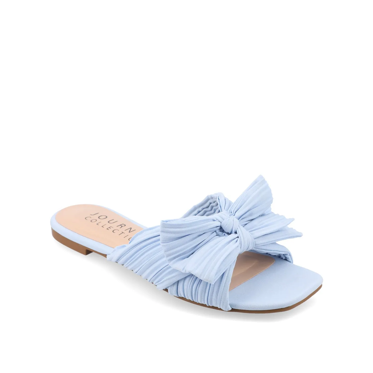 SERLINA PLEATED SLIDE SANDALS IN WIDE easy clean