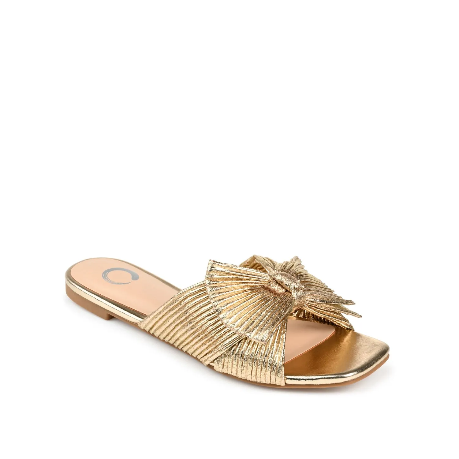 SERLINA PLEATED SLIDE SANDALS IN WIDE easy clean