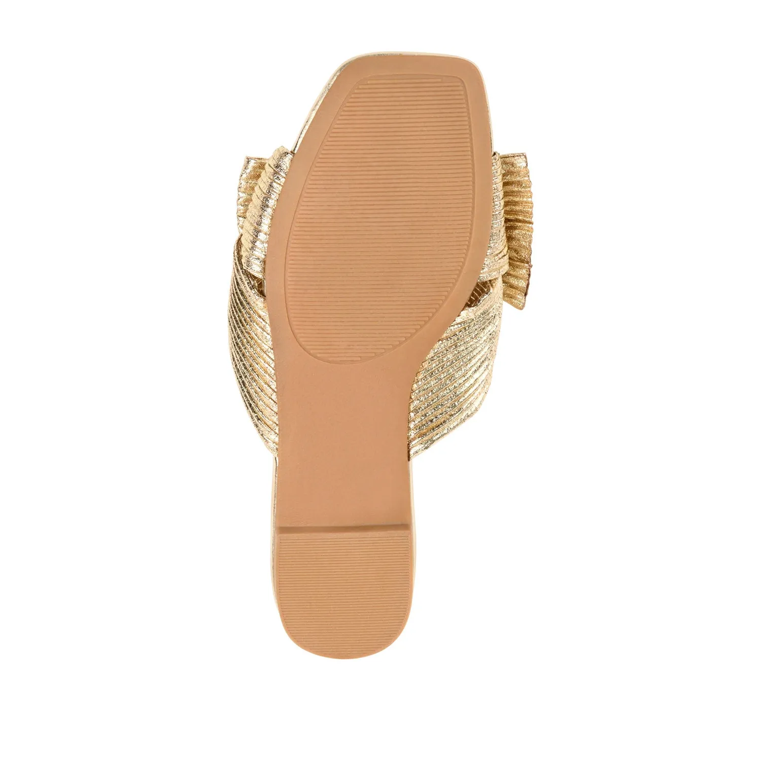SERLINA PLEATED SLIDE SANDALS IN WIDE easy clean