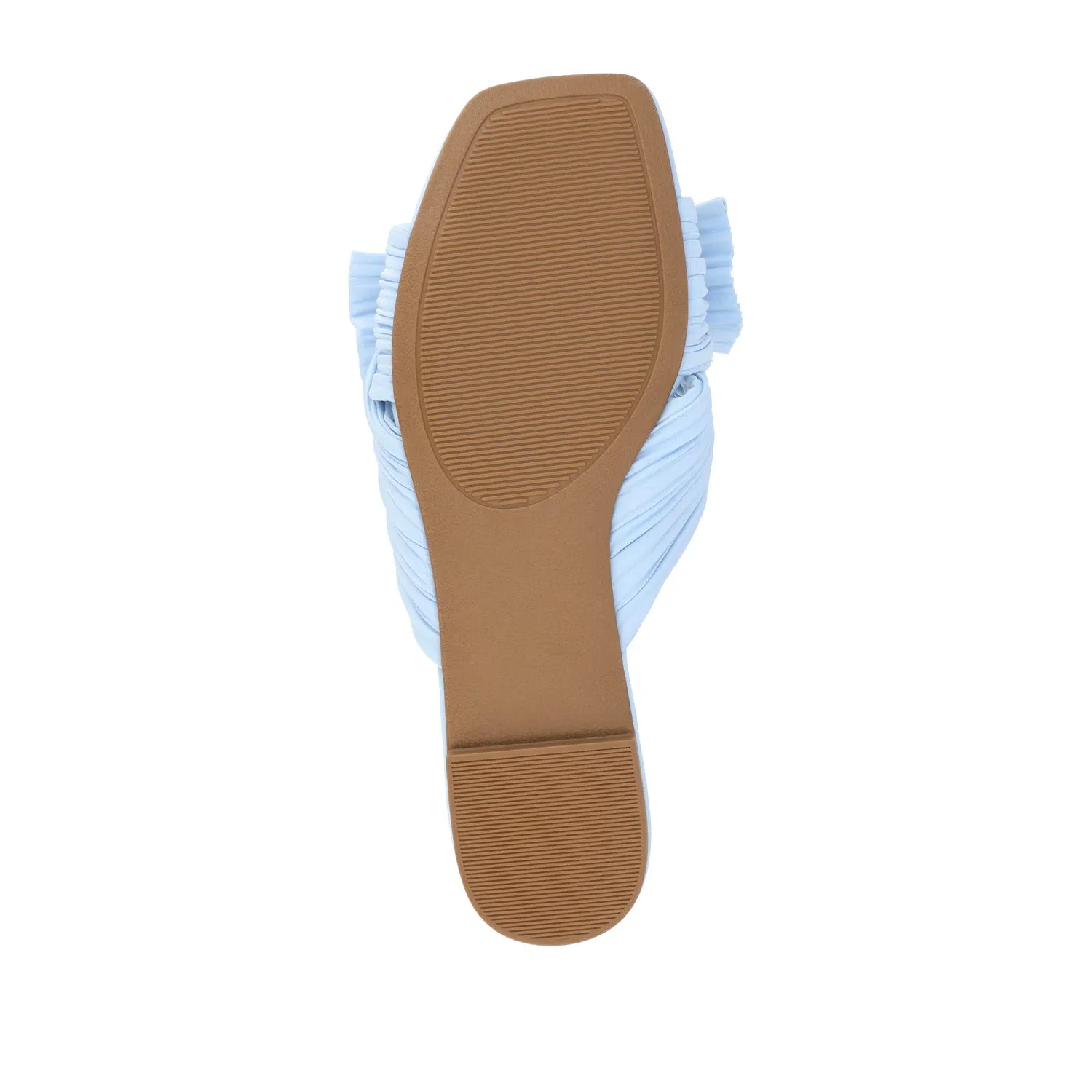 SERLINA PLEATED SLIDE SANDALS IN WIDE easy clean