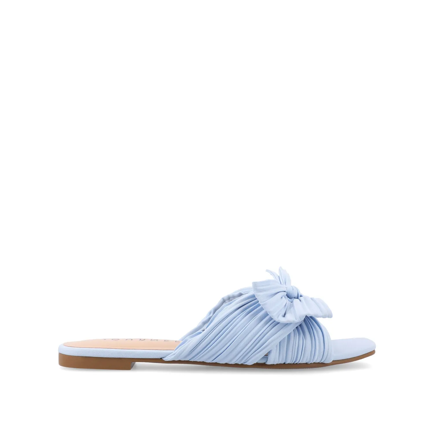 SERLINA PLEATED SLIDE SANDALS IN WIDE easy clean