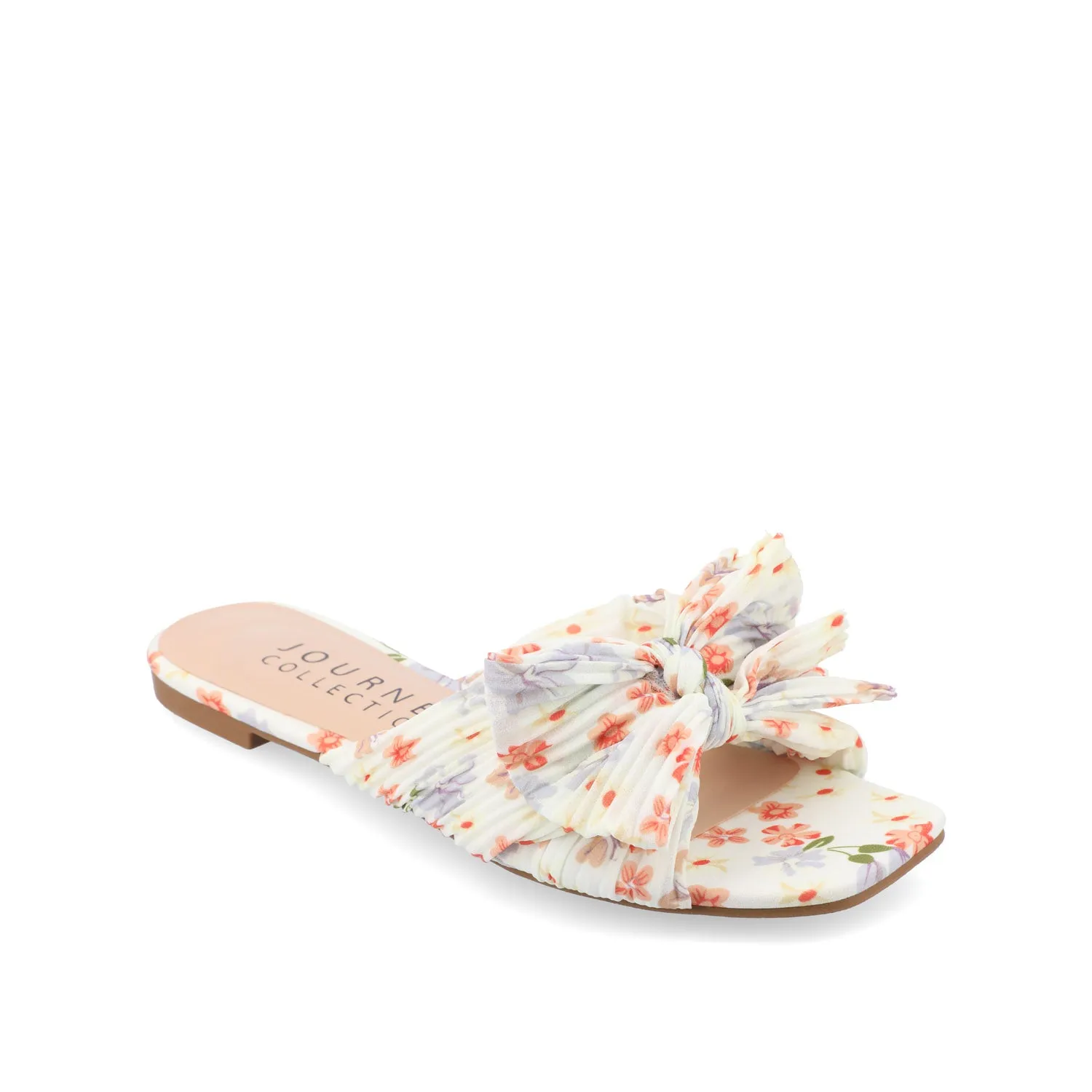 SERLINA PLEATED SLIDE SANDALS IN WIDE easy clean