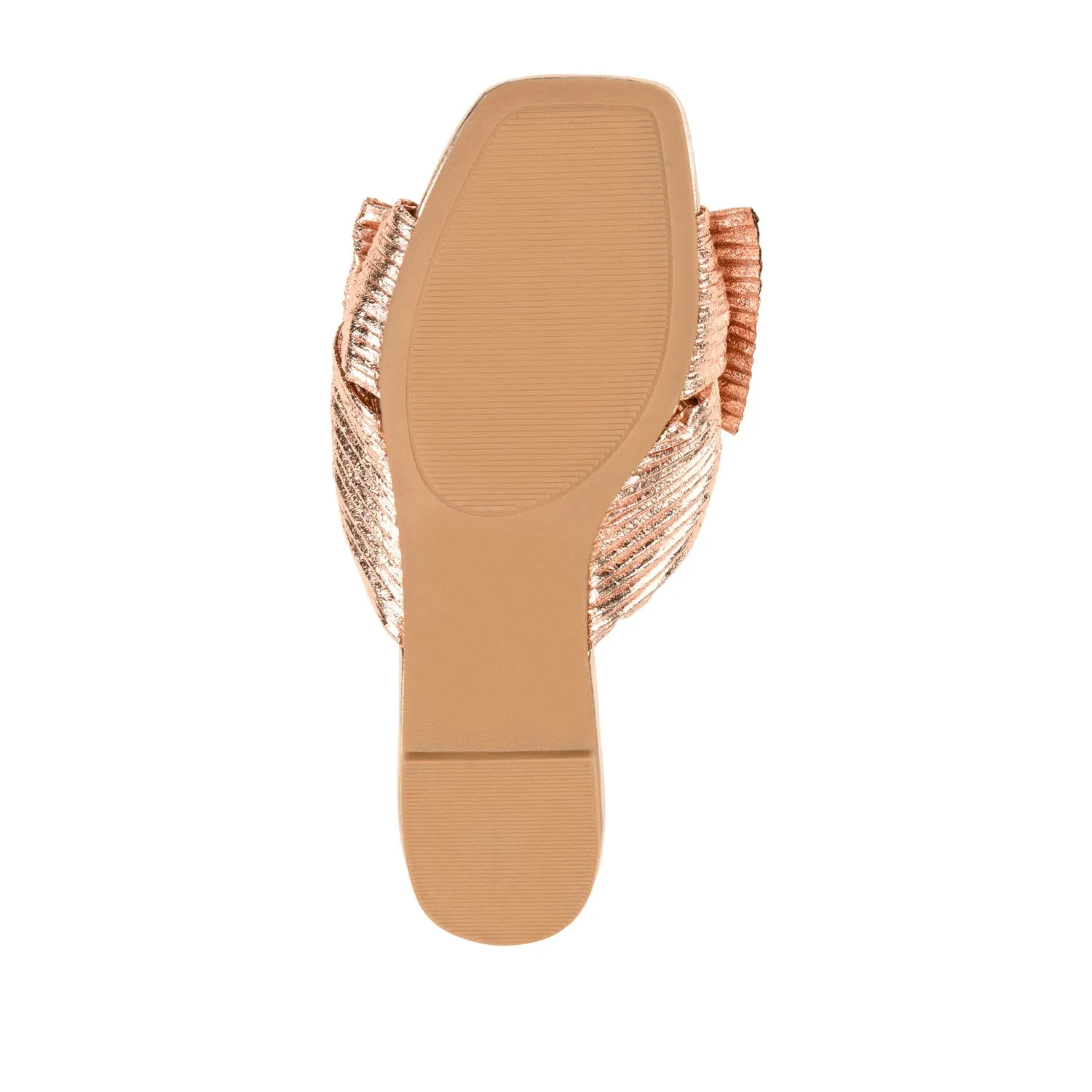 SERLINA PLEATED SLIDE SANDALS IN WIDE easy clean