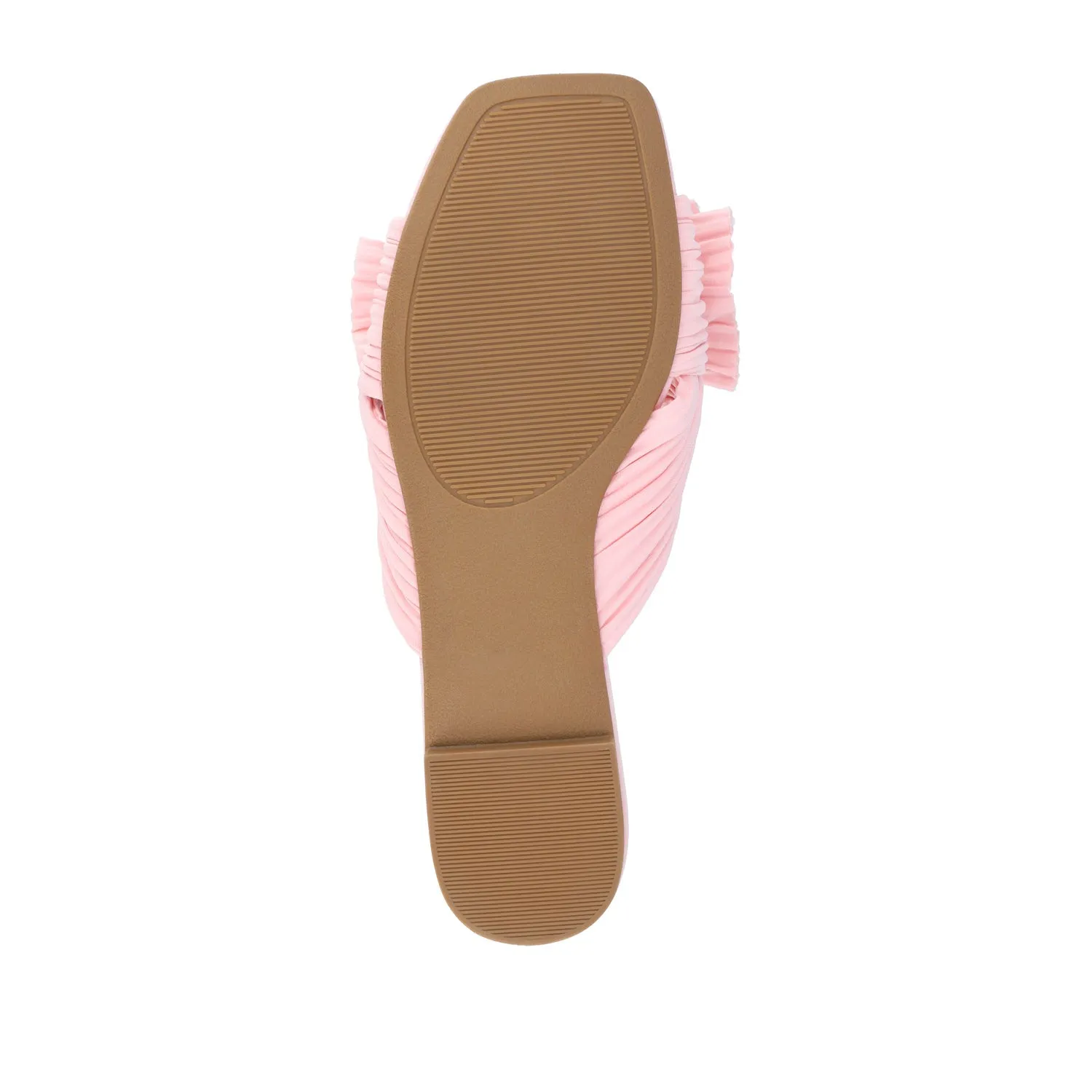 SERLINA PLEATED SLIDE SANDALS IN WIDE easy clean