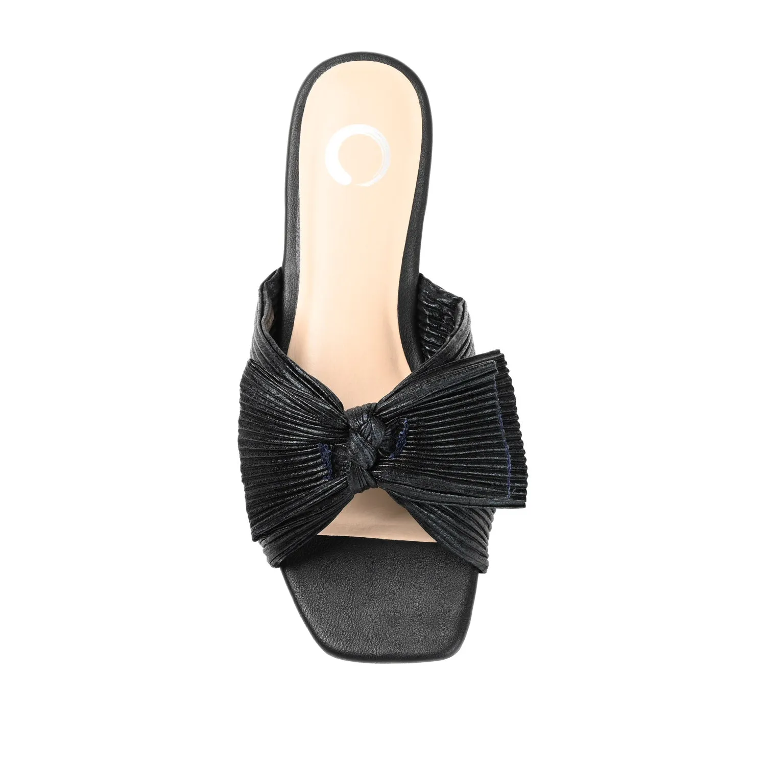 SERLINA PLEATED SLIDE SANDALS IN WIDE easy clean