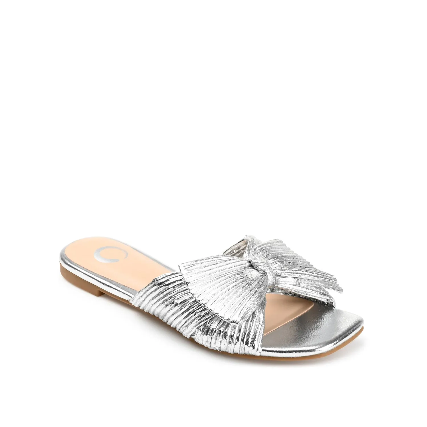 SERLINA PLEATED SLIDE SANDALS IN WIDE easy clean