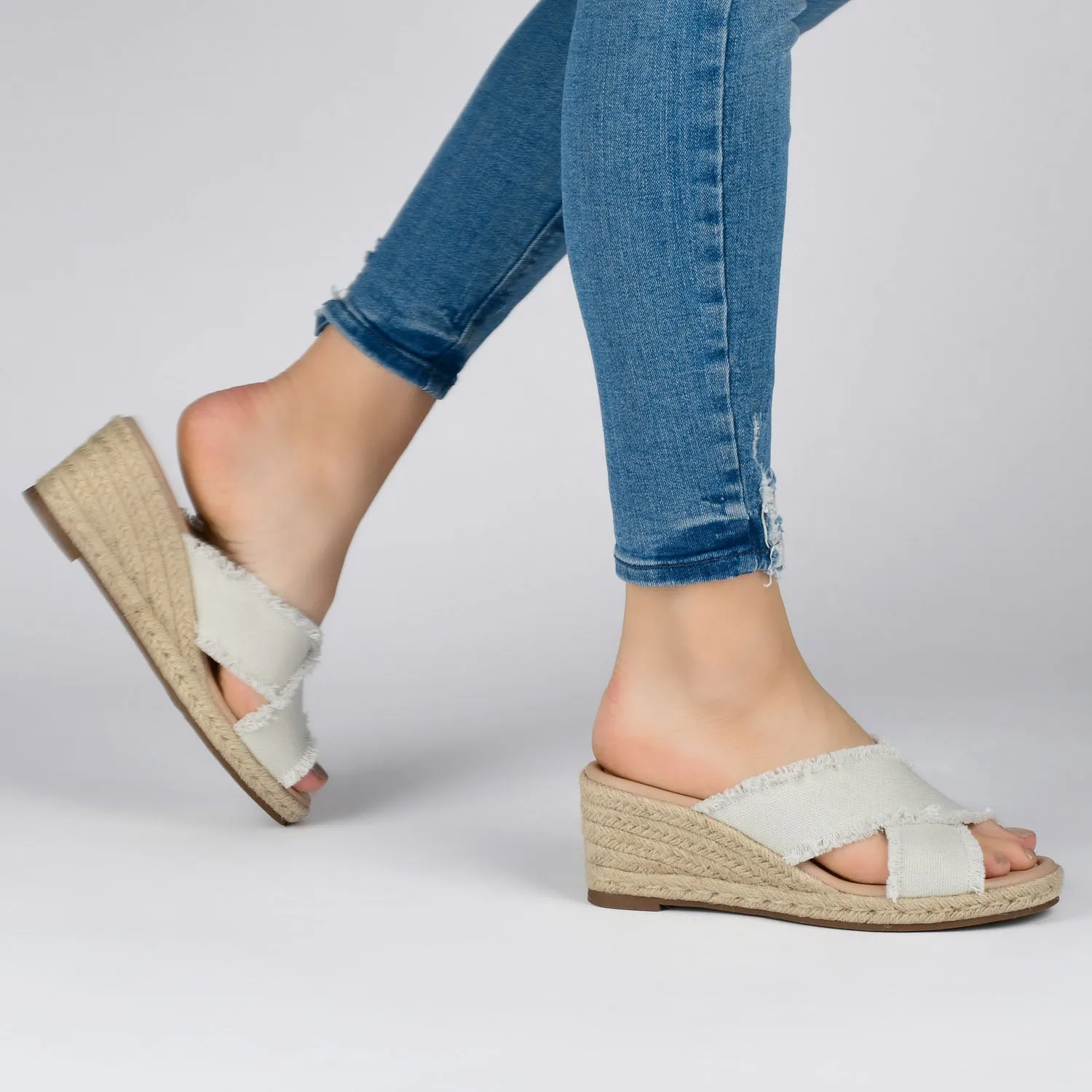 SHANNI ESPADRILLE WEDGE HEELED SANDALS lazy walk