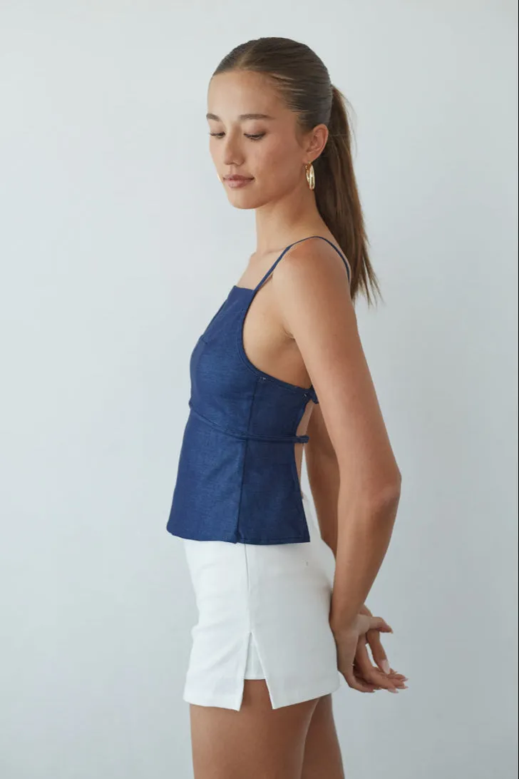 Sharen Open Back Tank Top daily wear