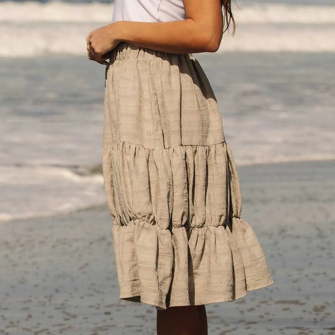Short Tiered Skirt, Dune spa air