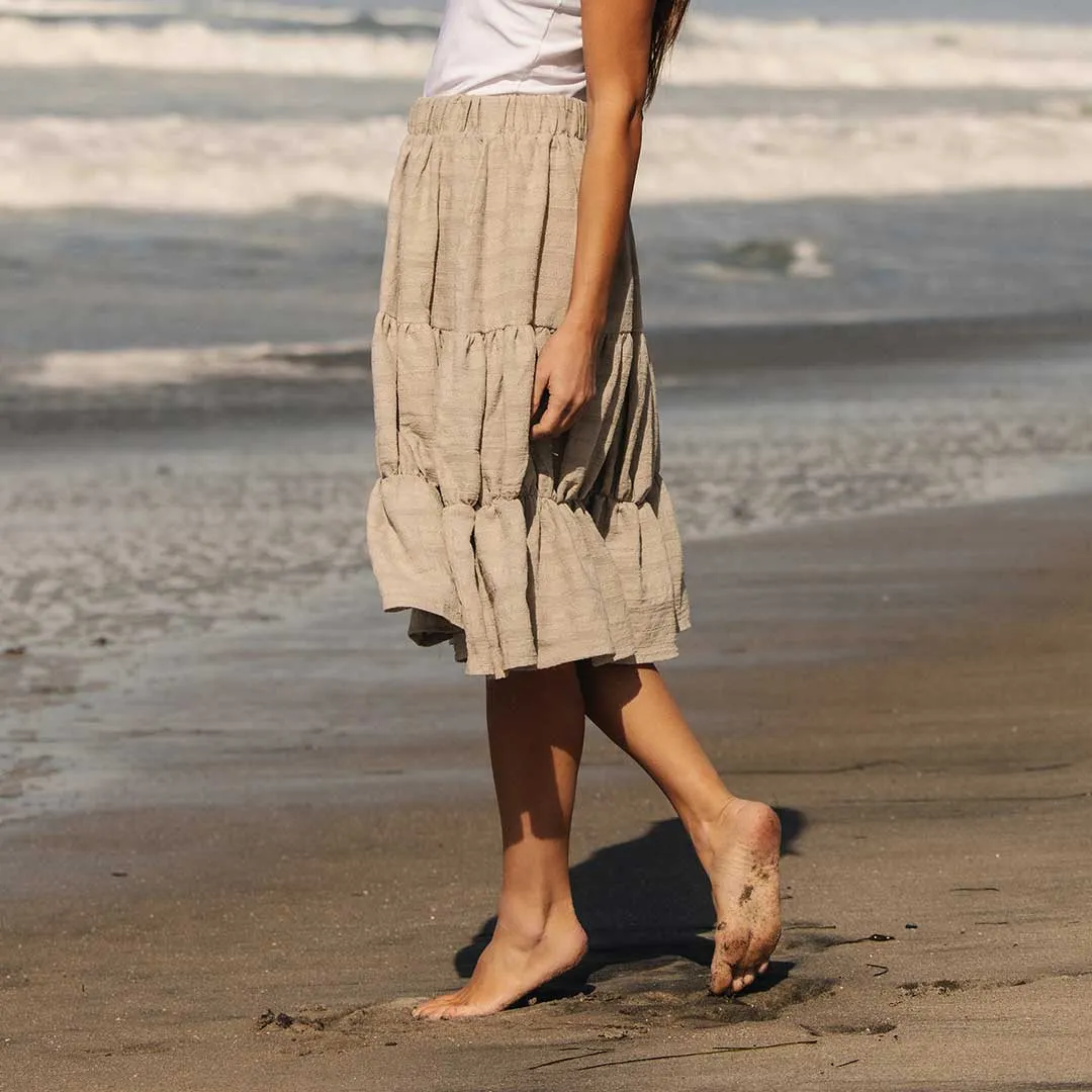Short Tiered Skirt, Dune spa air