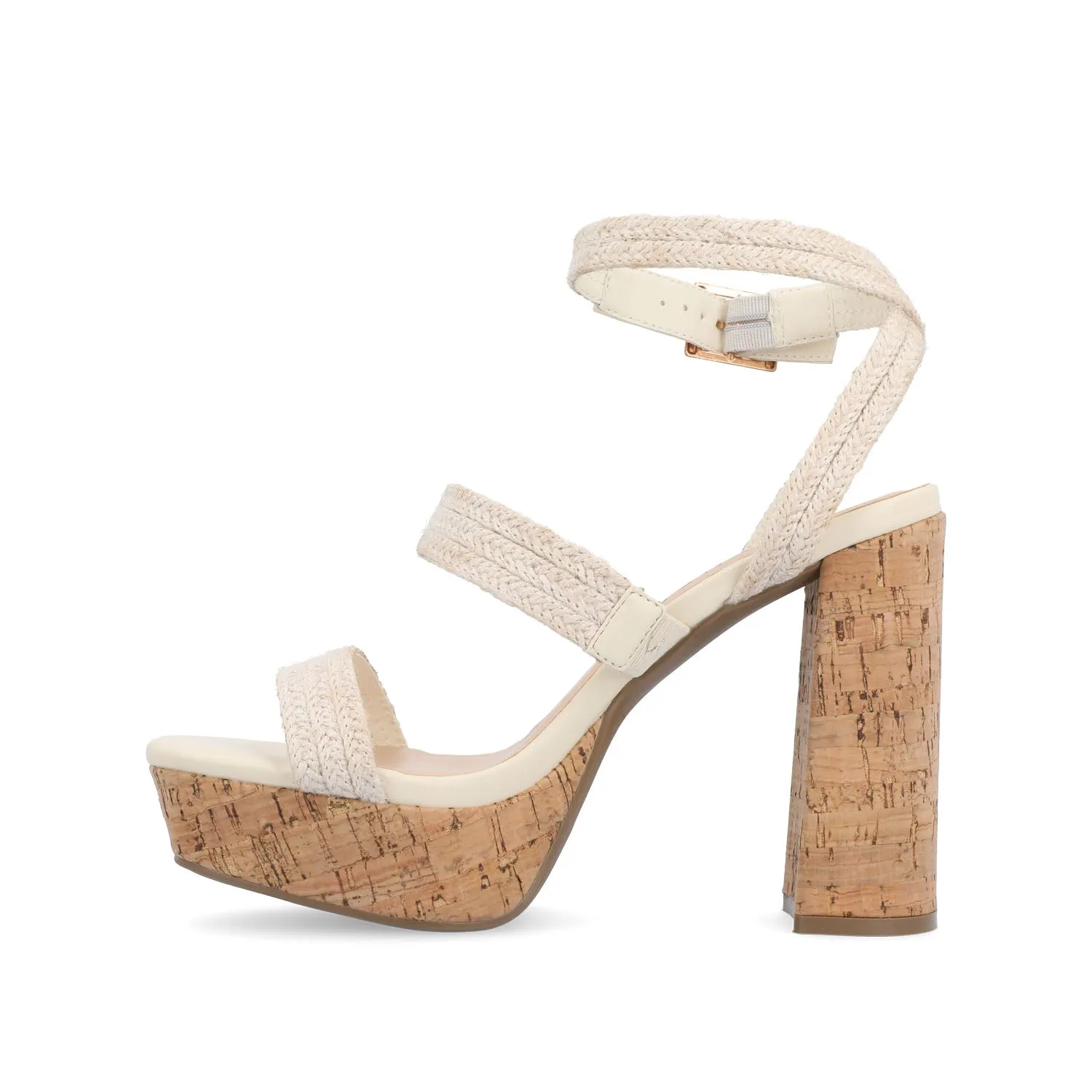 SIENNE HEELED SANDALS IN ROPE tote vibe