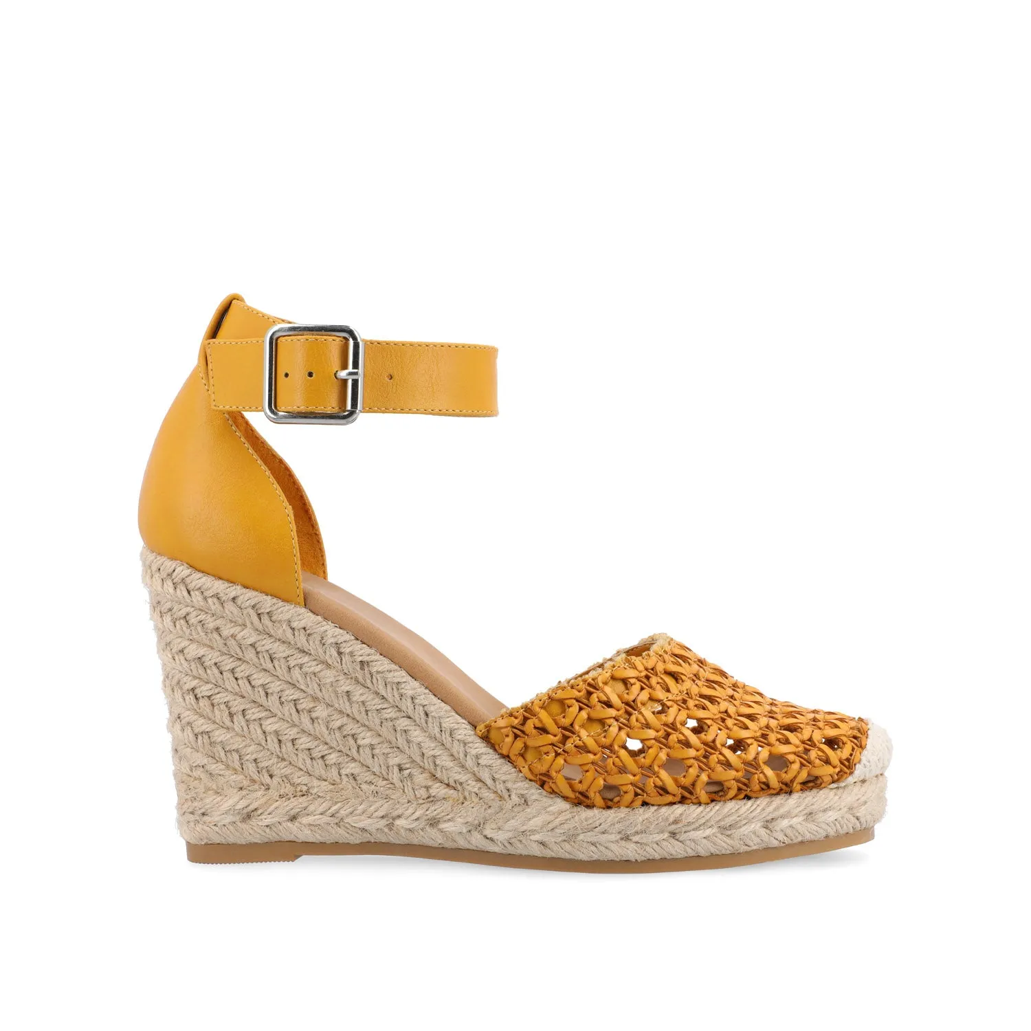 SIERRA WEDGE SANDALS IN FAUX LEATHER heel low
