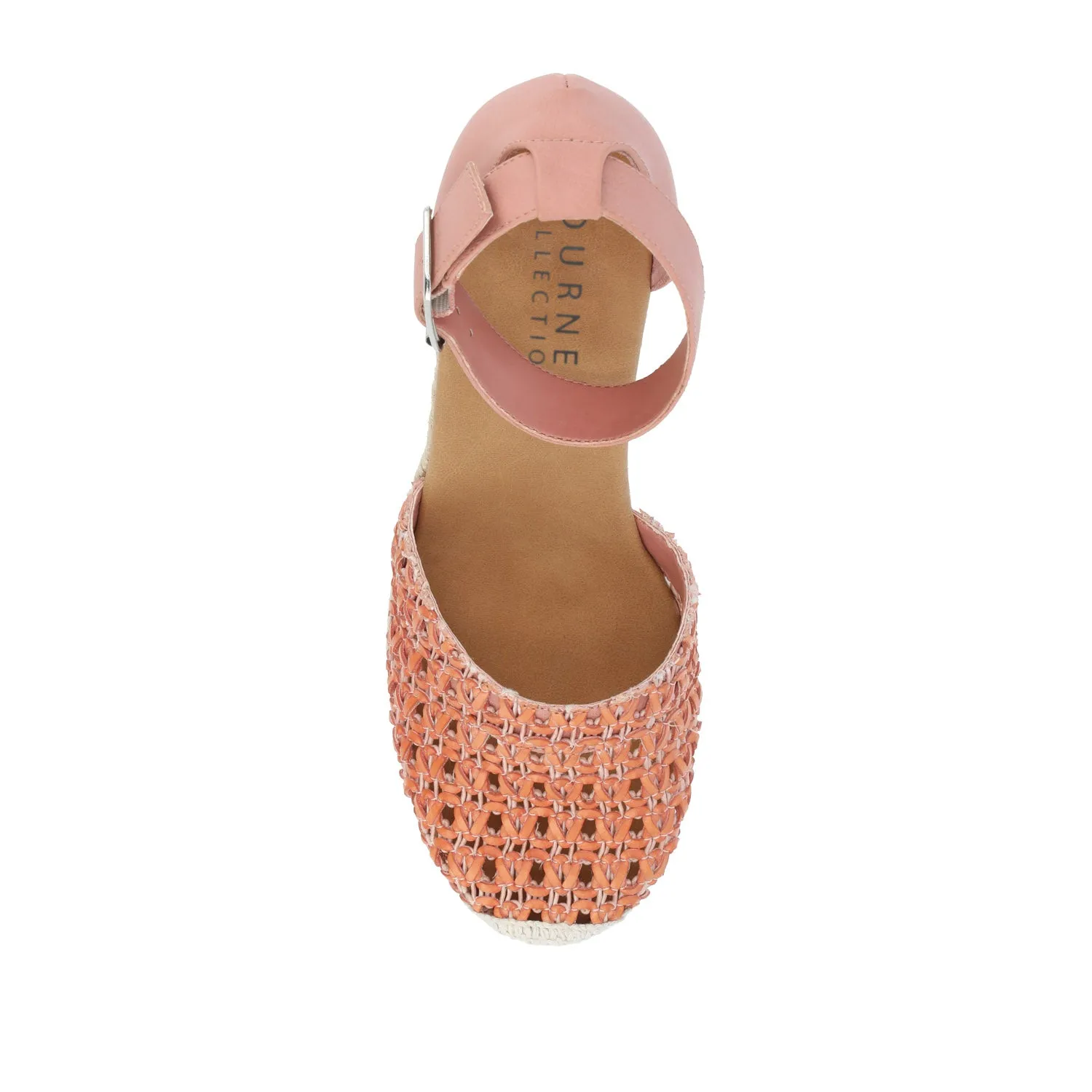 SIERRA WEDGE SANDALS IN FAUX LEATHER heel low