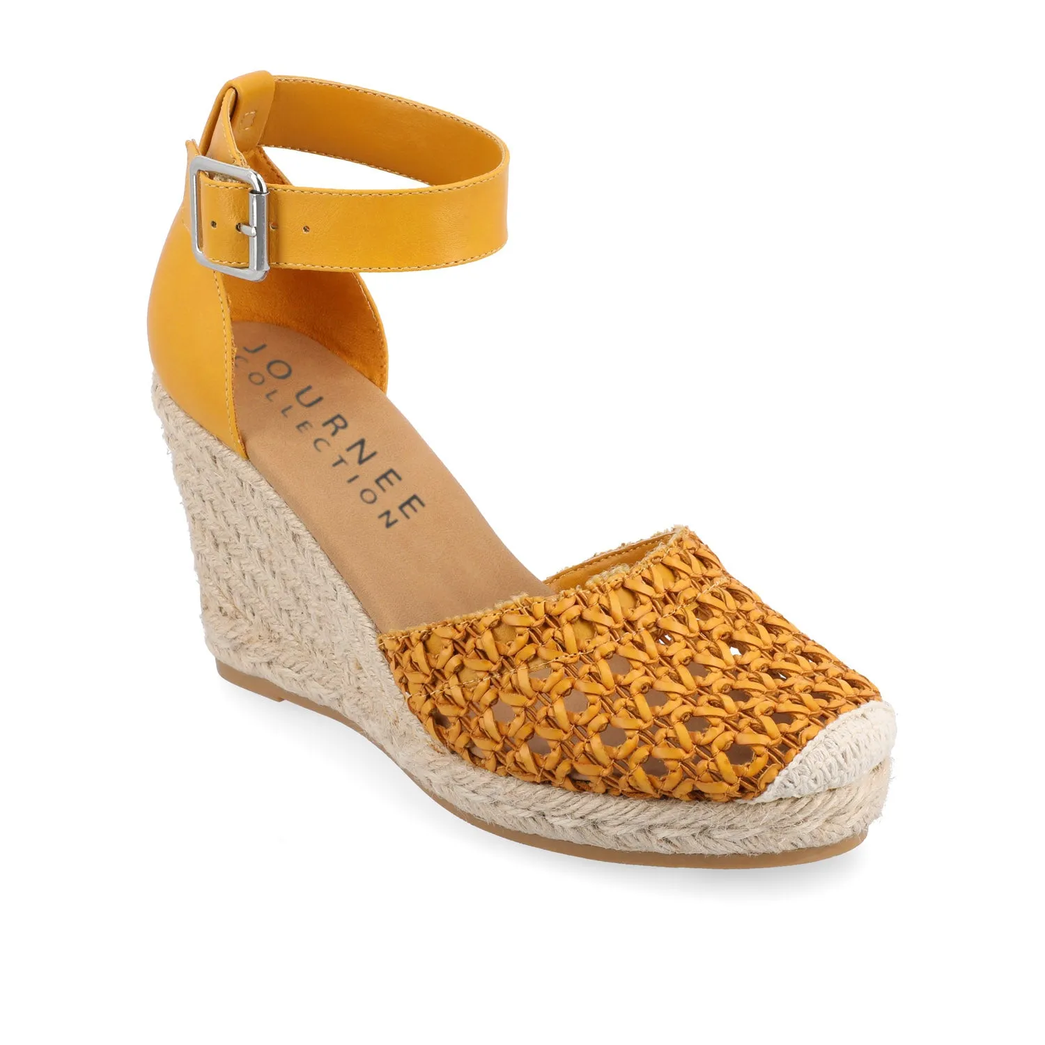 SIERRA WEDGE SANDALS IN FAUX LEATHER heel low