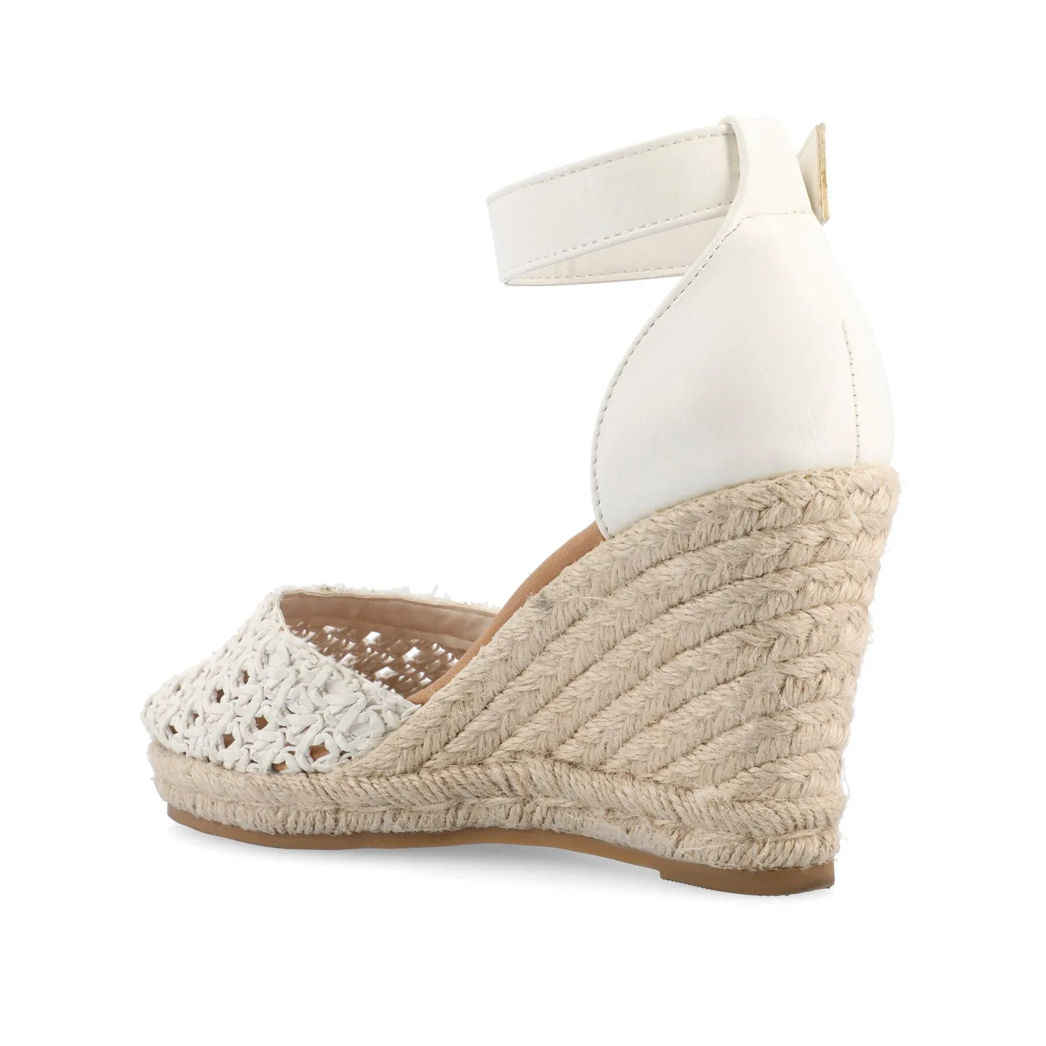 SIERRA WEDGE SANDALS IN FAUX LEATHER heel low