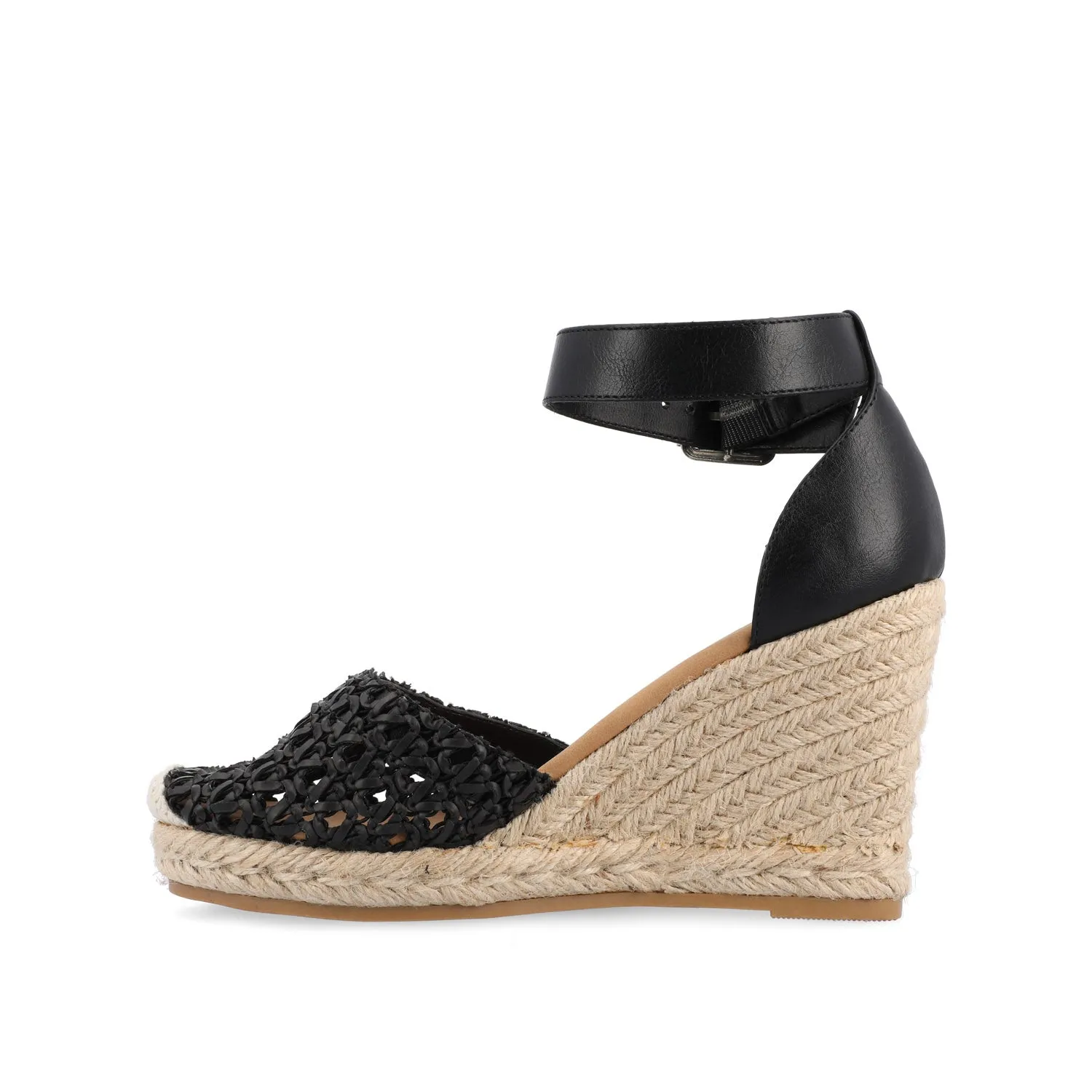 SIERRA WEDGE SANDALS IN FAUX LEATHER heel low