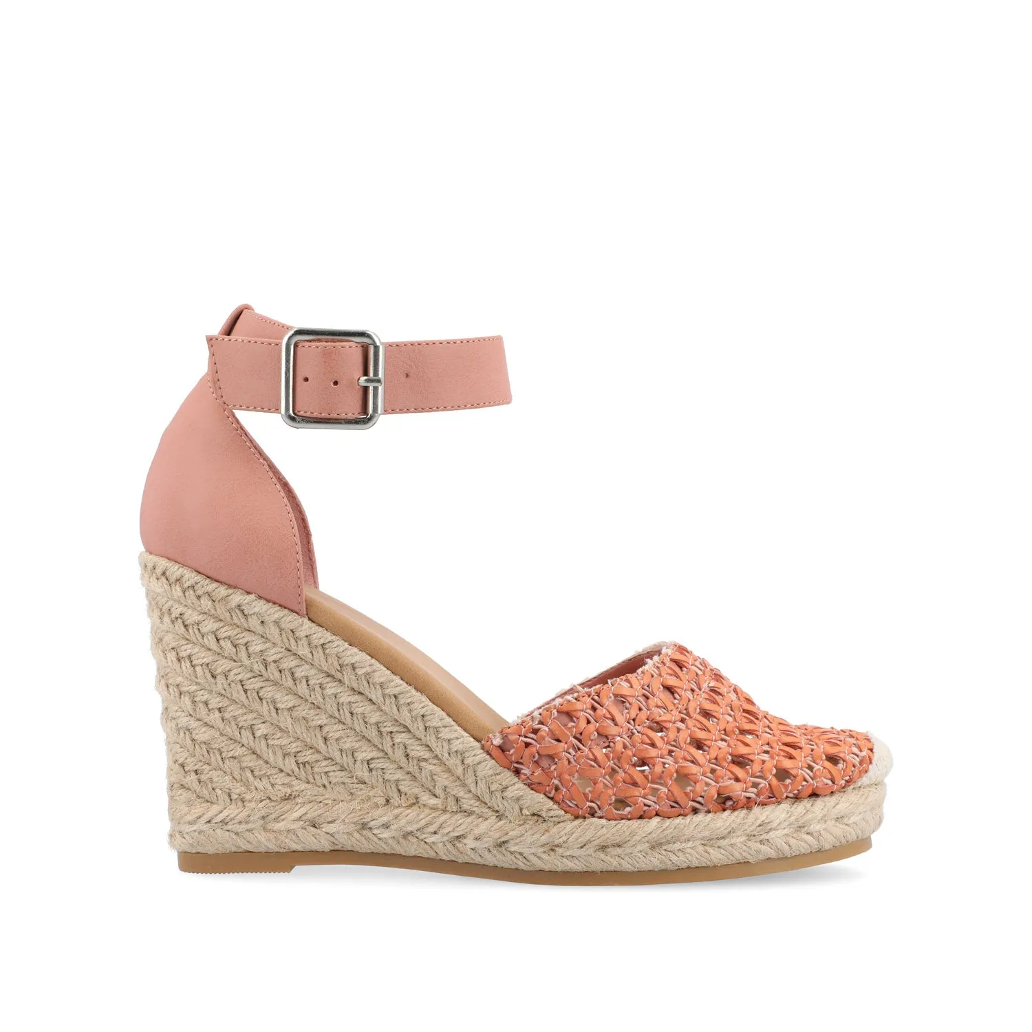 SIERRA WEDGE SANDALS IN FAUX LEATHER heel low