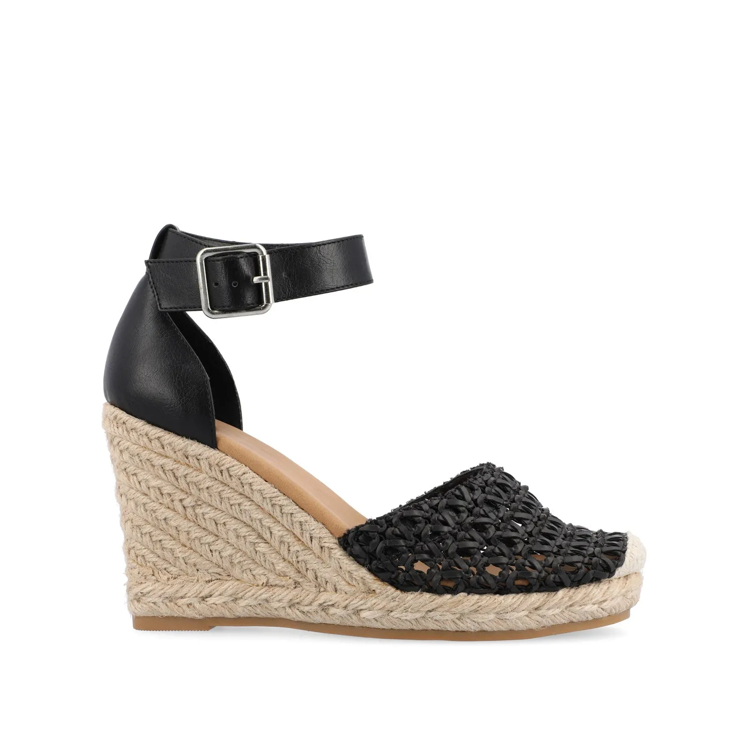 SIERRA WEDGE SANDALS IN FAUX LEATHER heel low