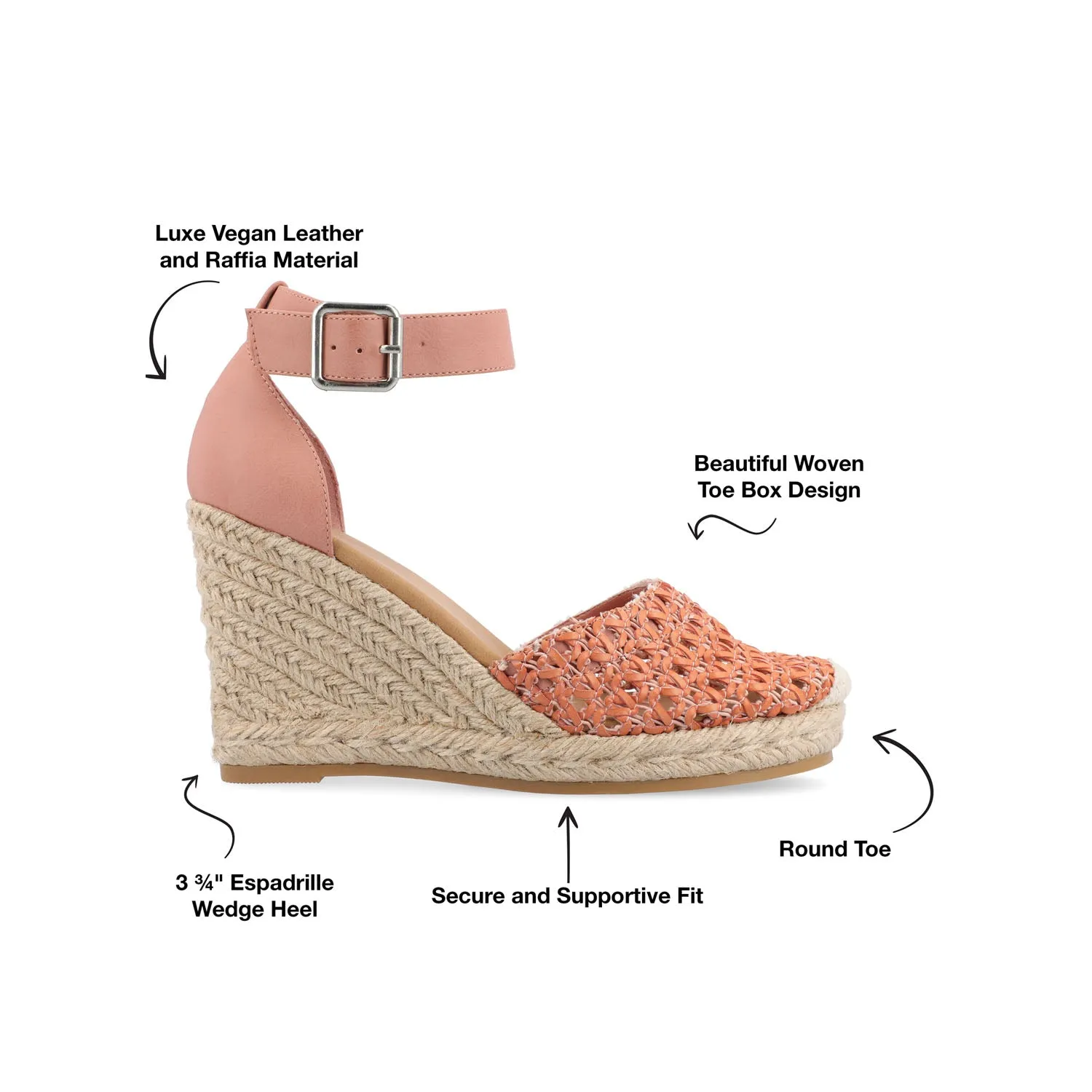 SIERRA WEDGE SANDALS IN FAUX LEATHER heel low