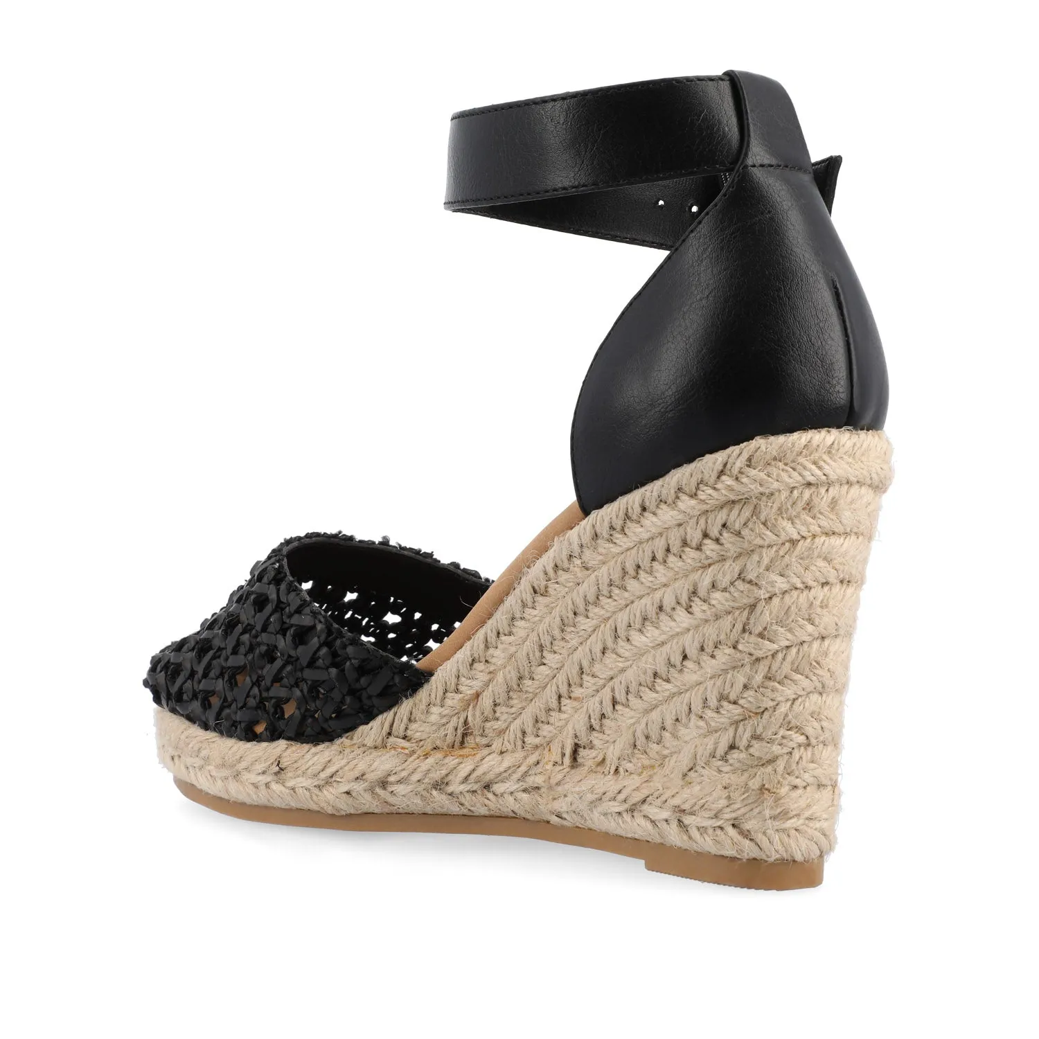 SIERRA WEDGE SANDALS IN FAUX LEATHER heel low