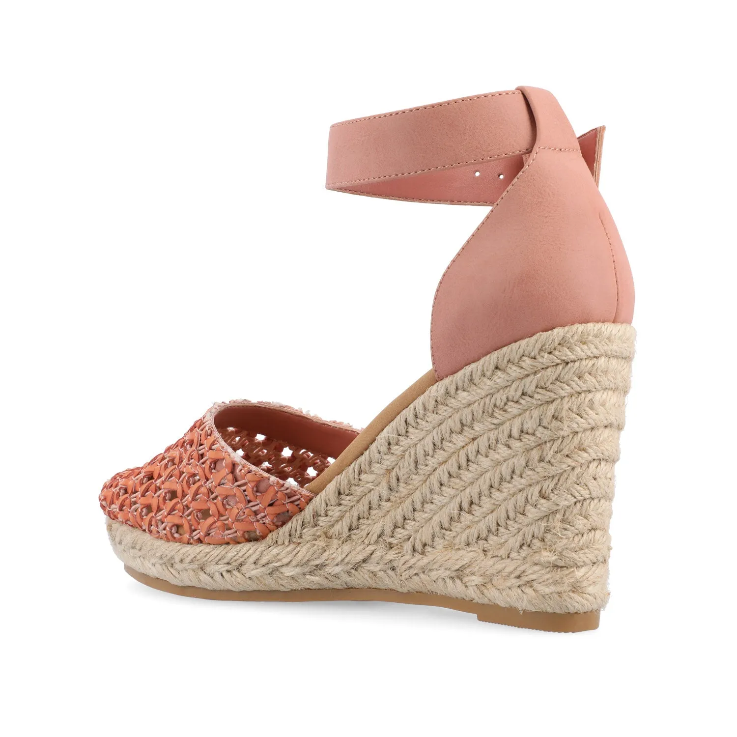 SIERRA WEDGE SANDALS IN FAUX LEATHER heel low