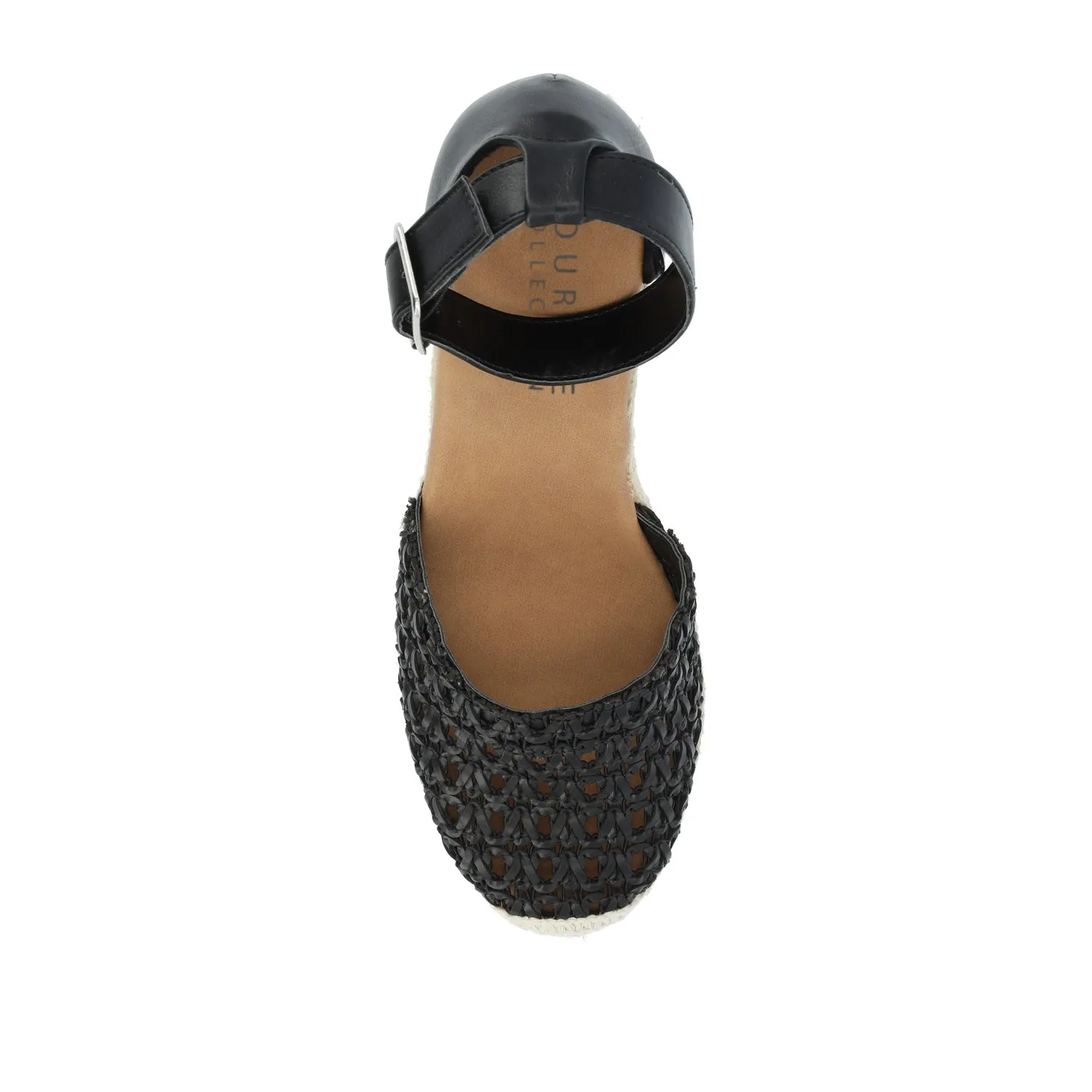 SIERRA WEDGE SANDALS IN FAUX LEATHER heel low