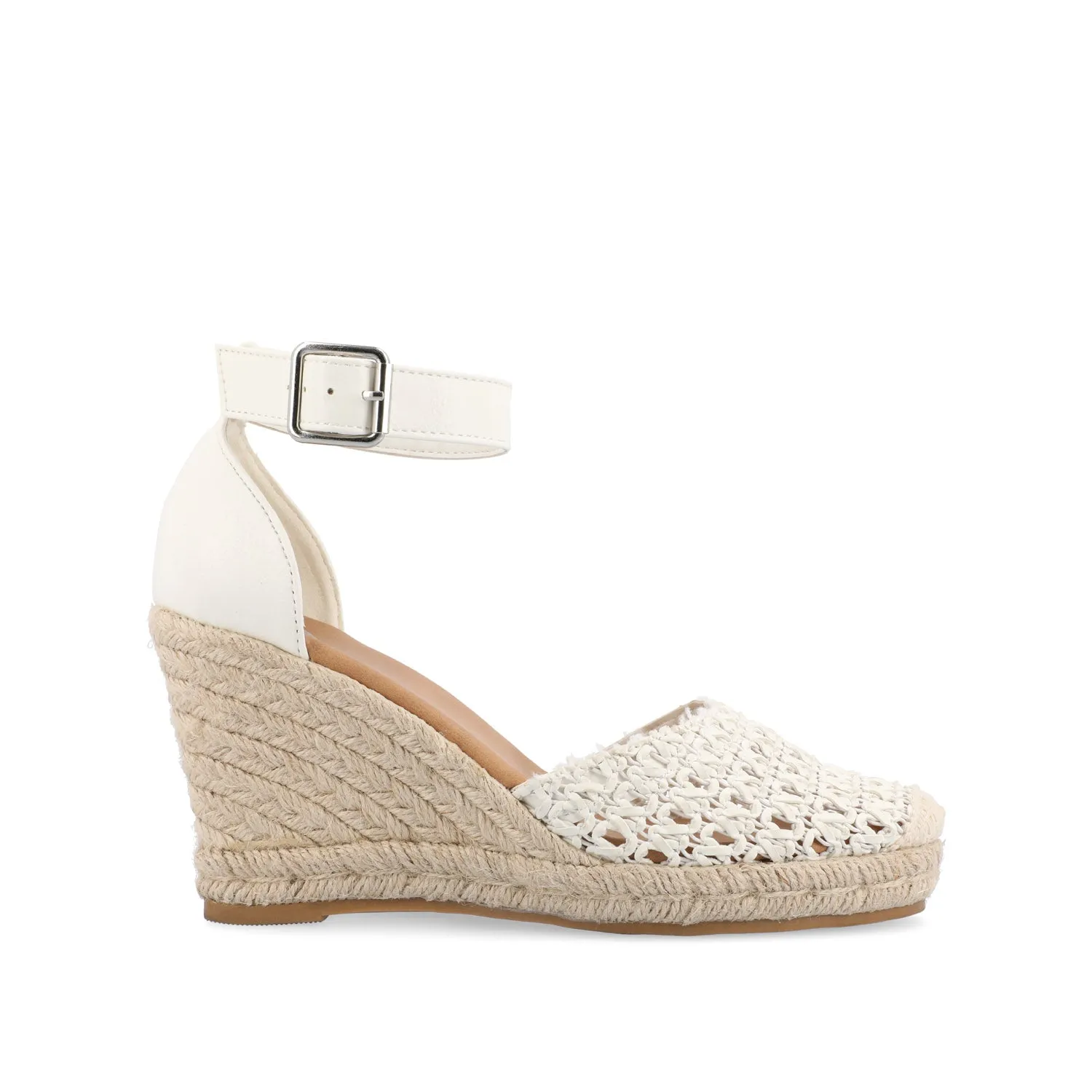 SIERRA WEDGE SANDALS IN FAUX LEATHER heel low