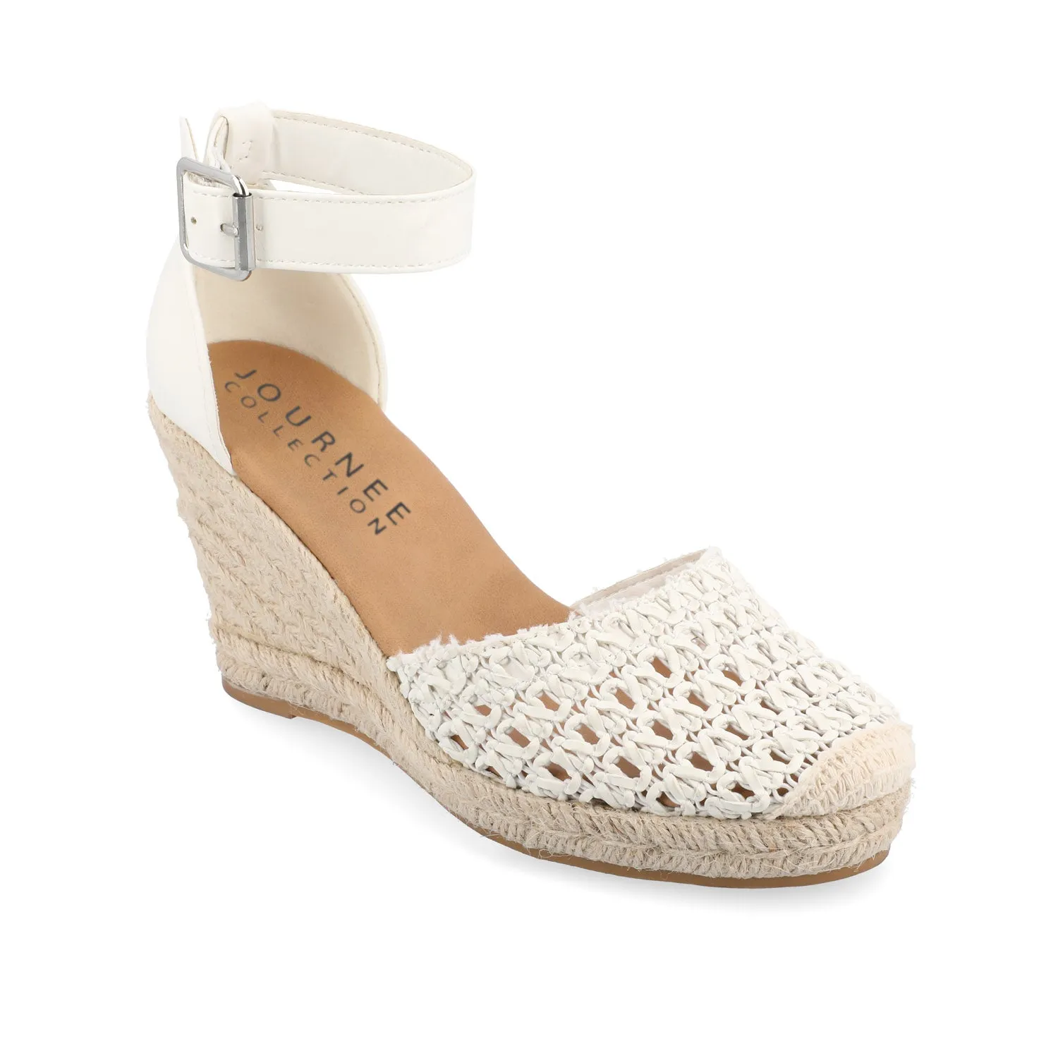 SIERRA WEDGE SANDALS IN FAUX LEATHER heel low