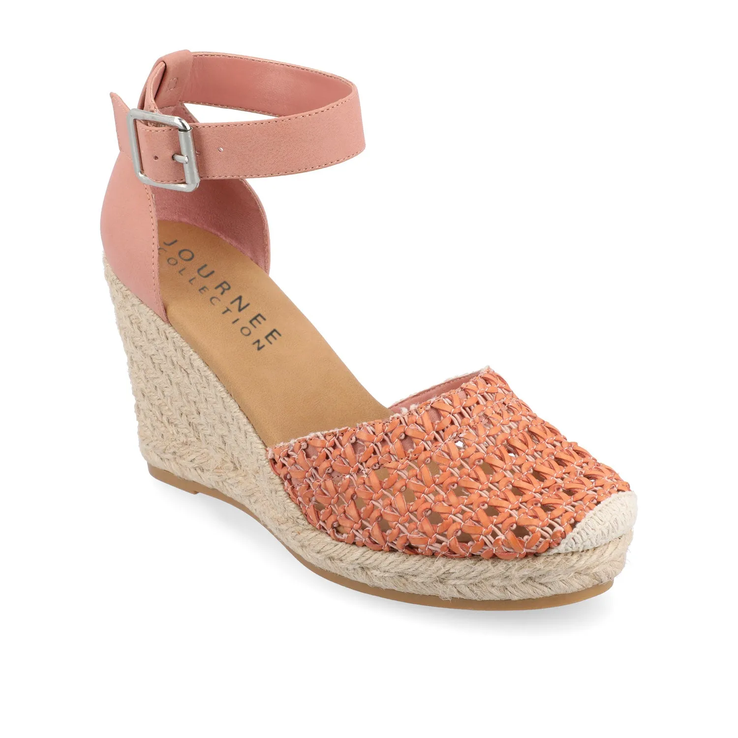 SIERRA WEDGE SANDALS IN FAUX LEATHER heel low