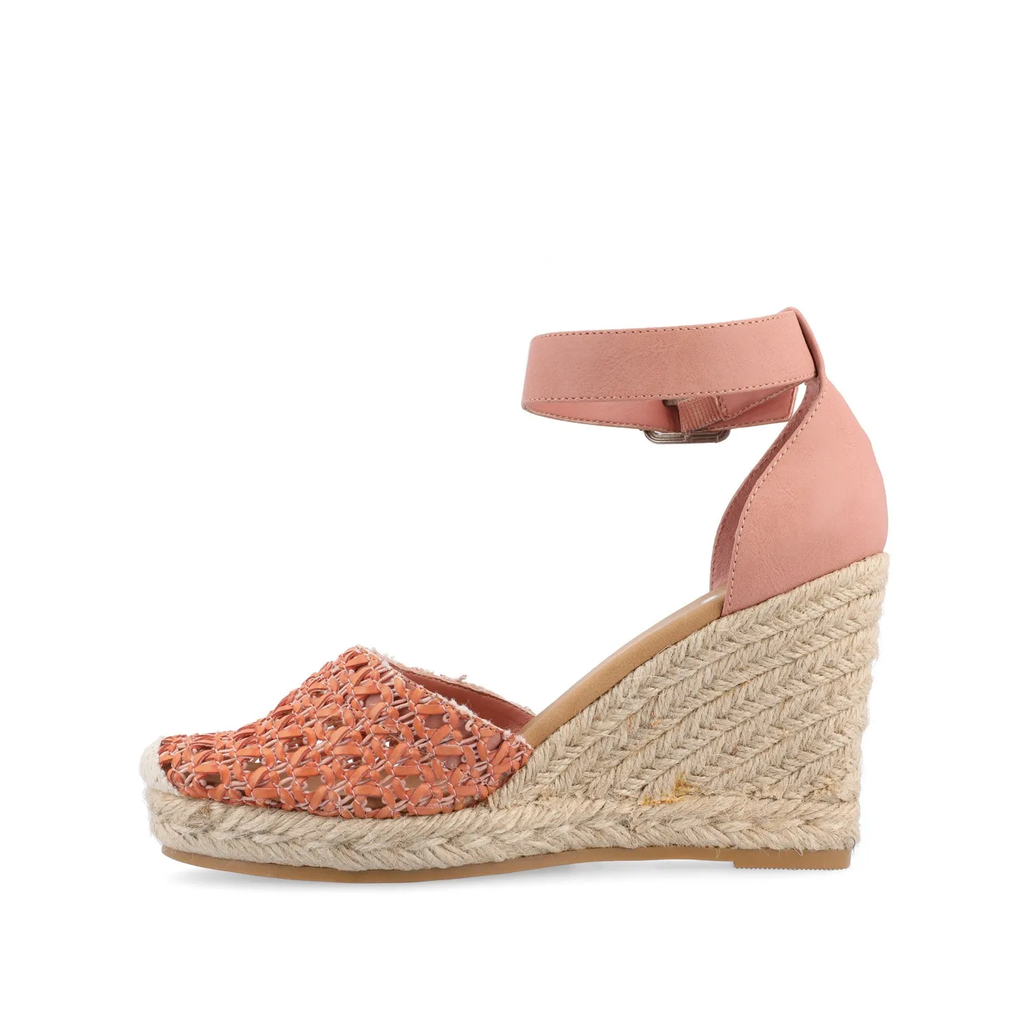 SIERRA WEDGE SANDALS IN FAUX LEATHER heel low