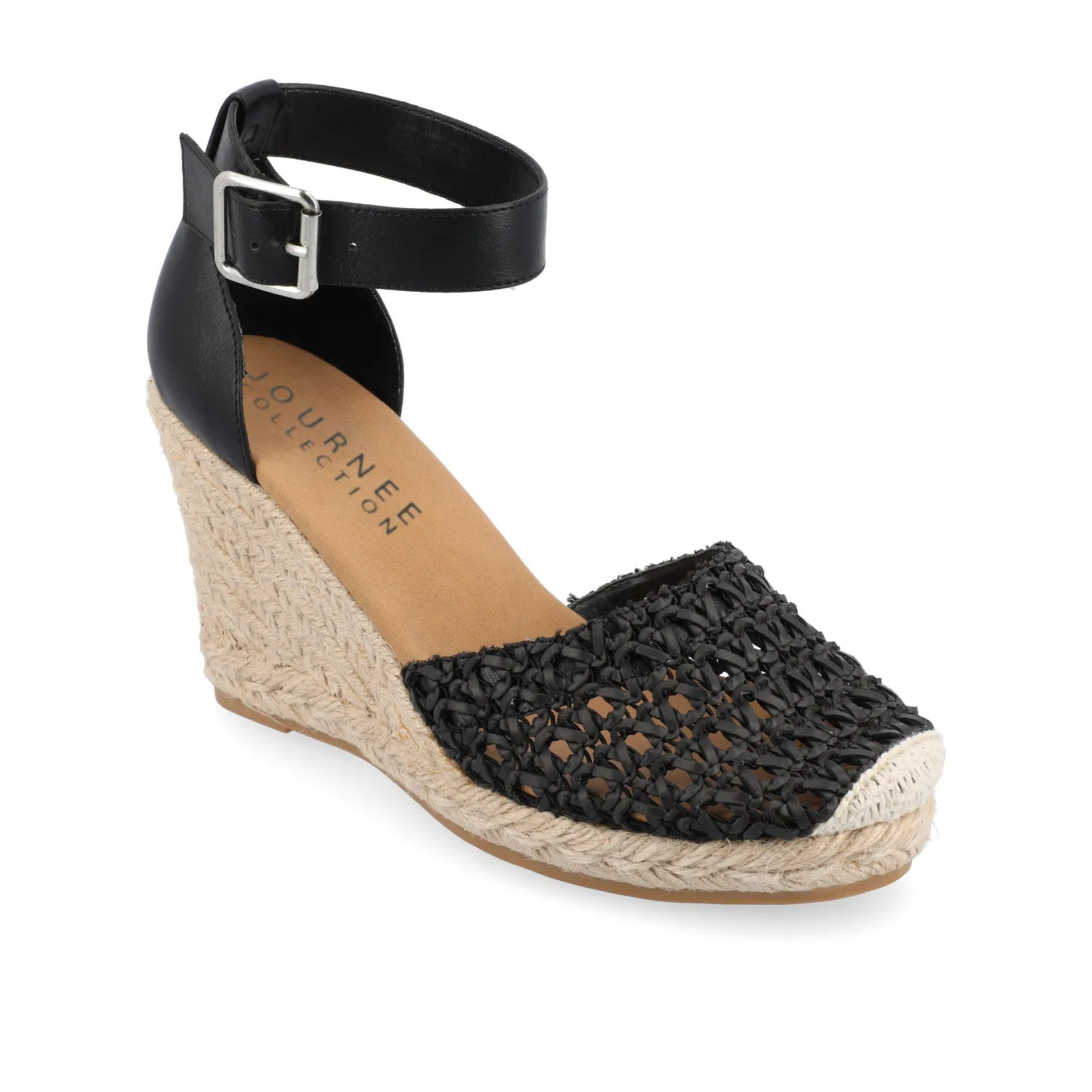 SIERRA WEDGE SANDALS IN FAUX LEATHER heel low