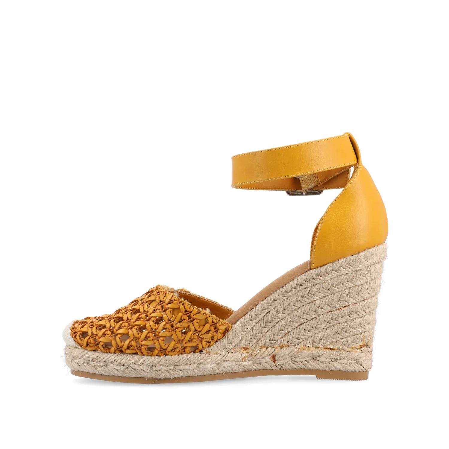 SIERRA WEDGE SANDALS IN FAUX LEATHER heel low