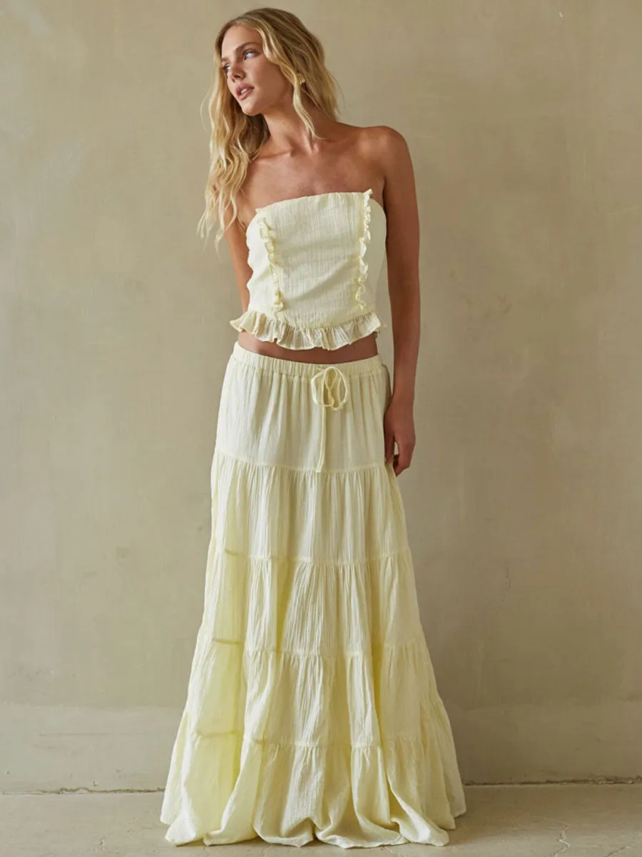 Simona Ruffle Tube Top soft touch