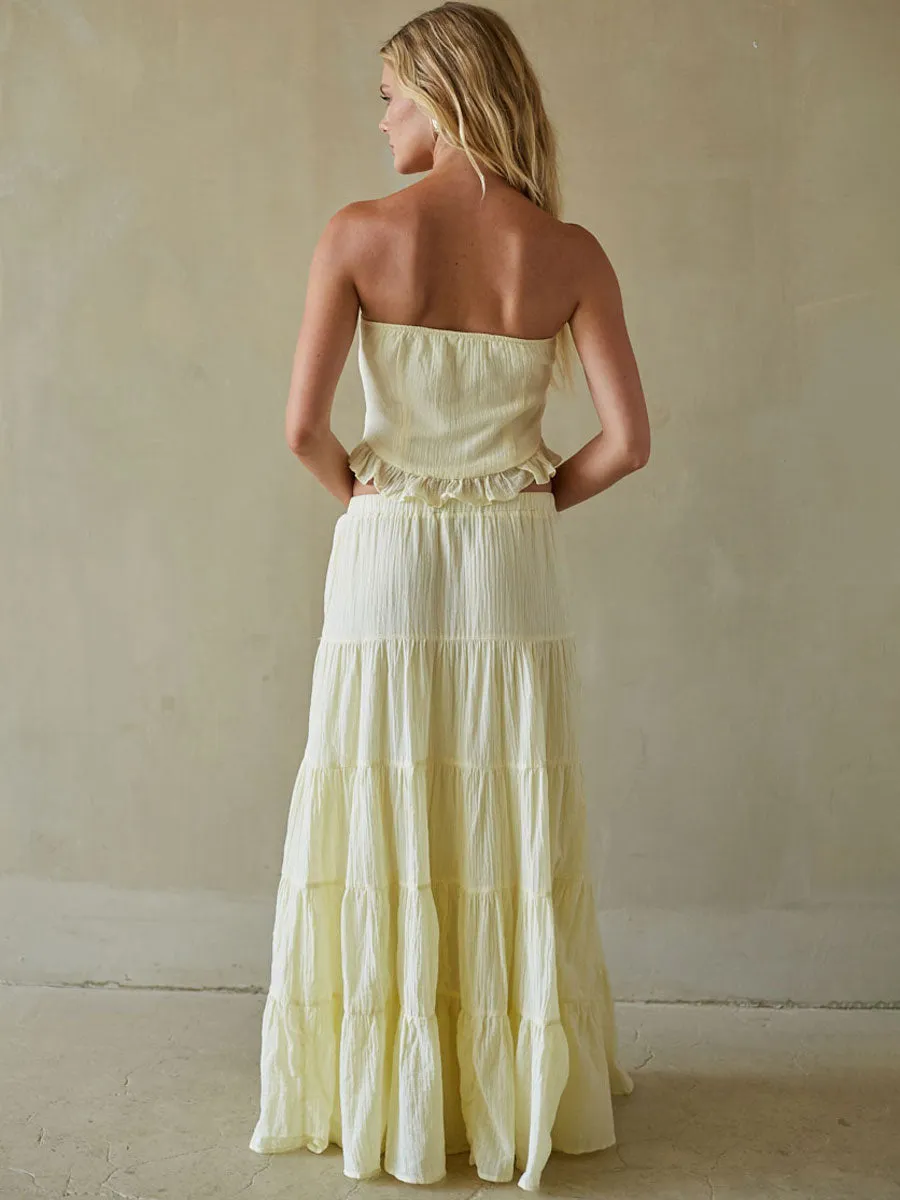 Simona Ruffle Tube Top soft touch