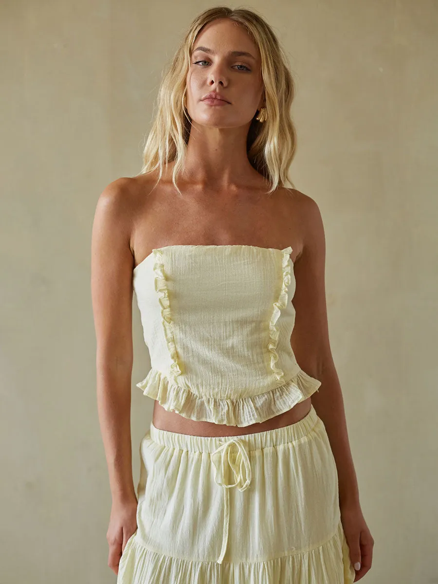 Simona Ruffle Tube Top soft touch