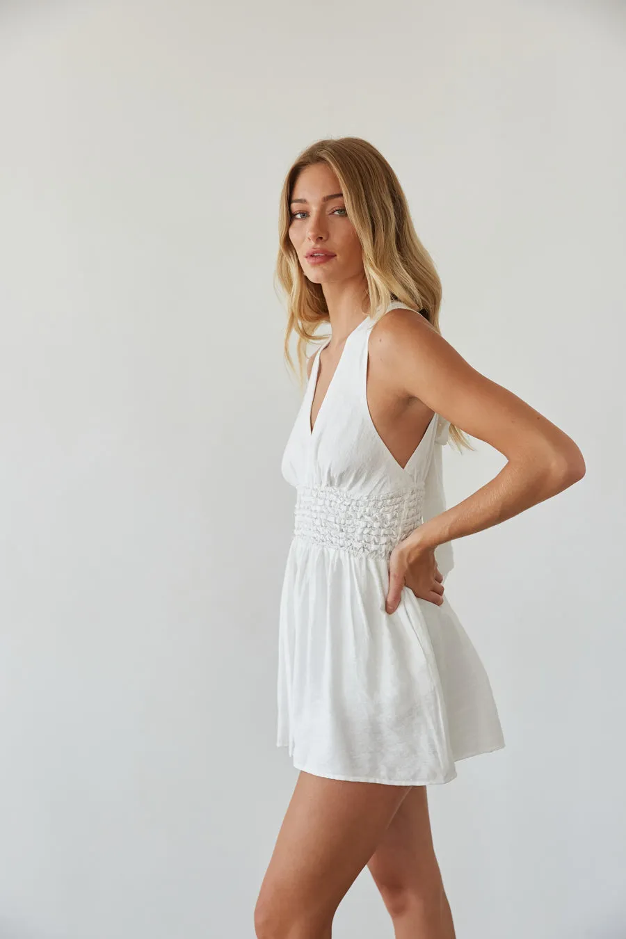 Skyla Tie Back Romper silk touch