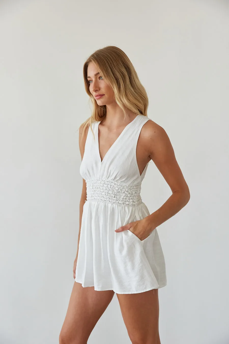 Skyla Tie Back Romper silk touch