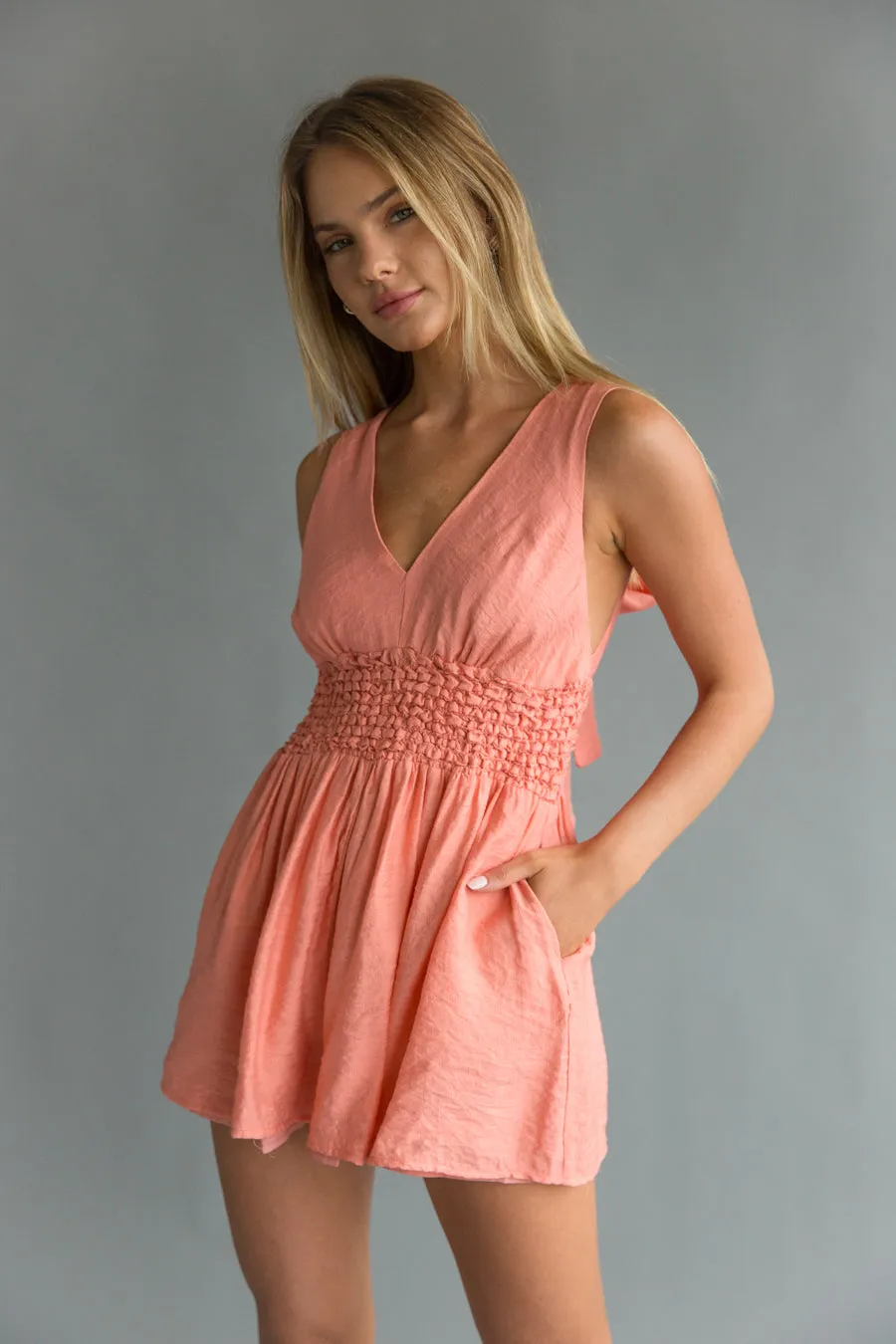 Skyla Tie Back Romper silk touch