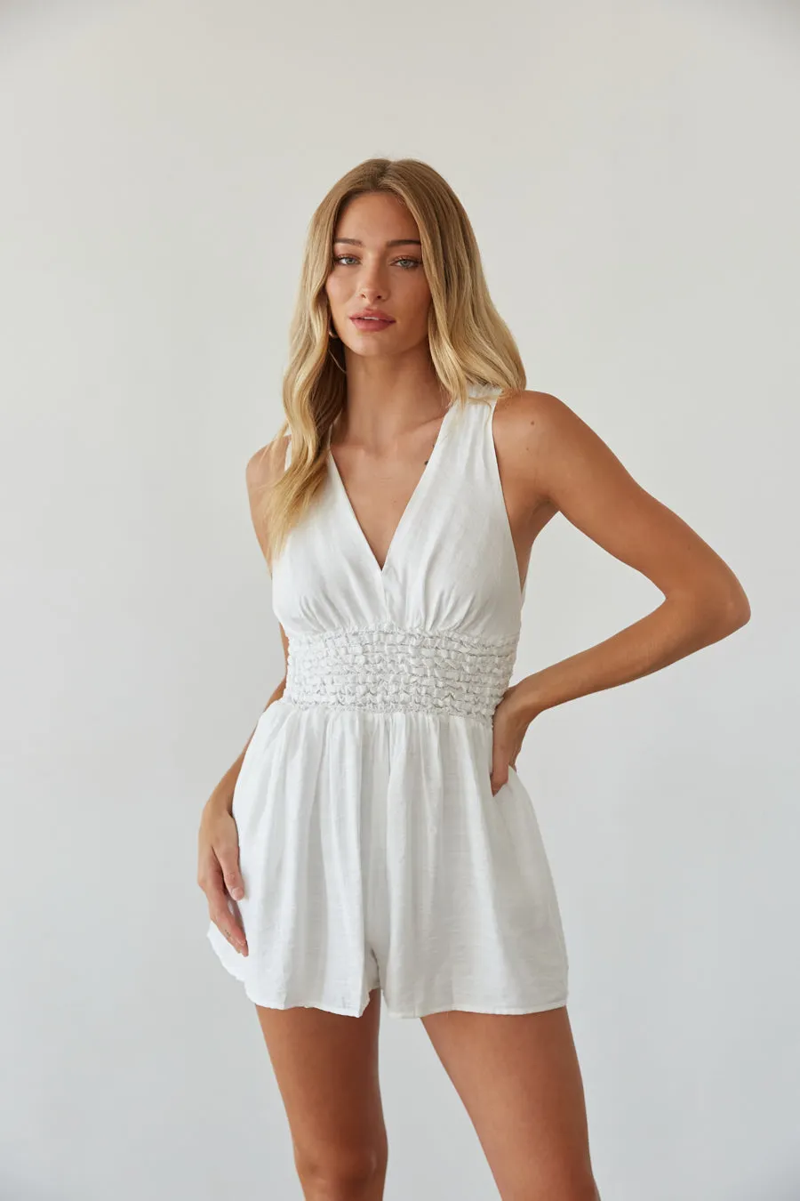 Skyla Tie Back Romper silk touch
