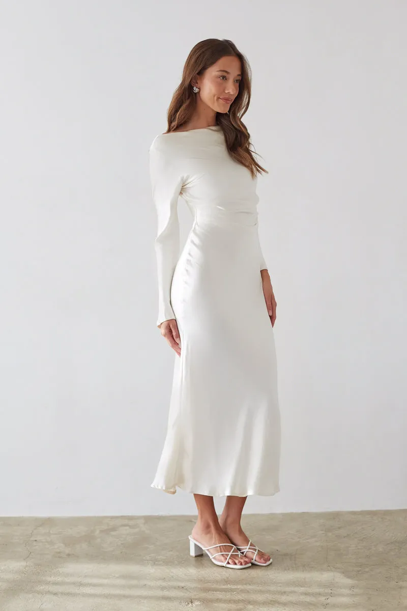 Sofia Open Back Satin Maxi Dress grace touch