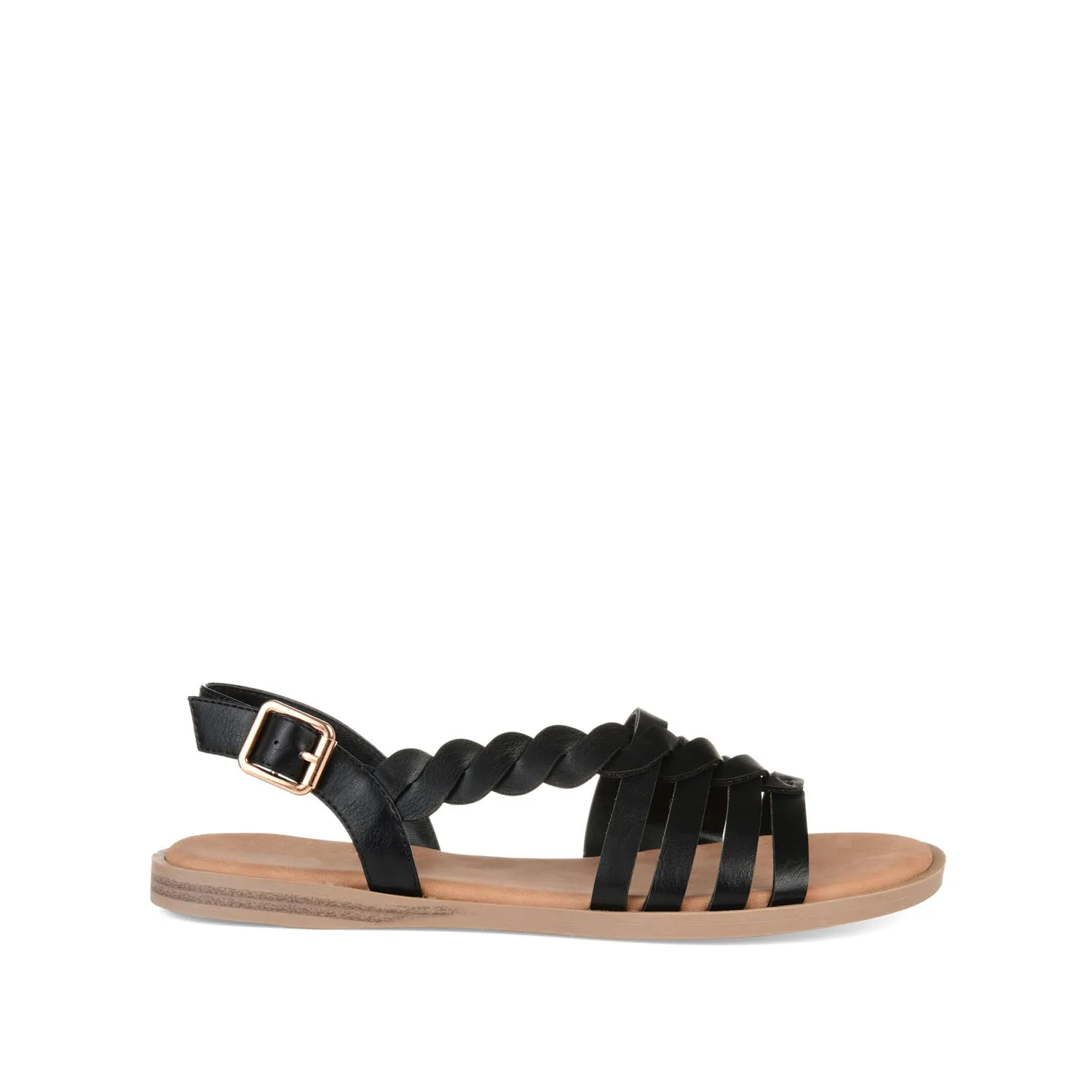 SOLAY MULTI STRAP SANDALS IN FAUX LEATHER grip base