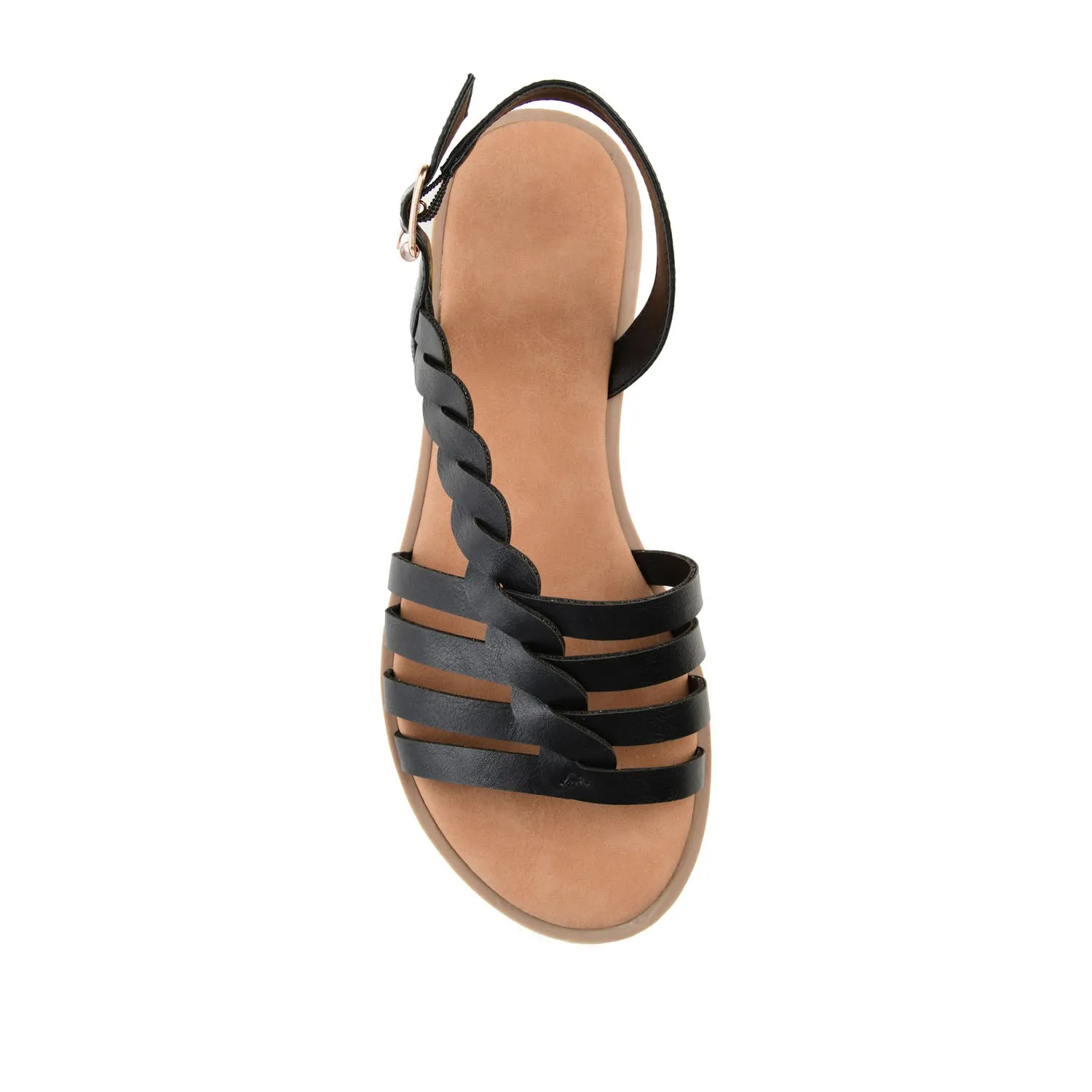 SOLAY MULTI STRAP SANDALS IN FAUX LEATHER grip base