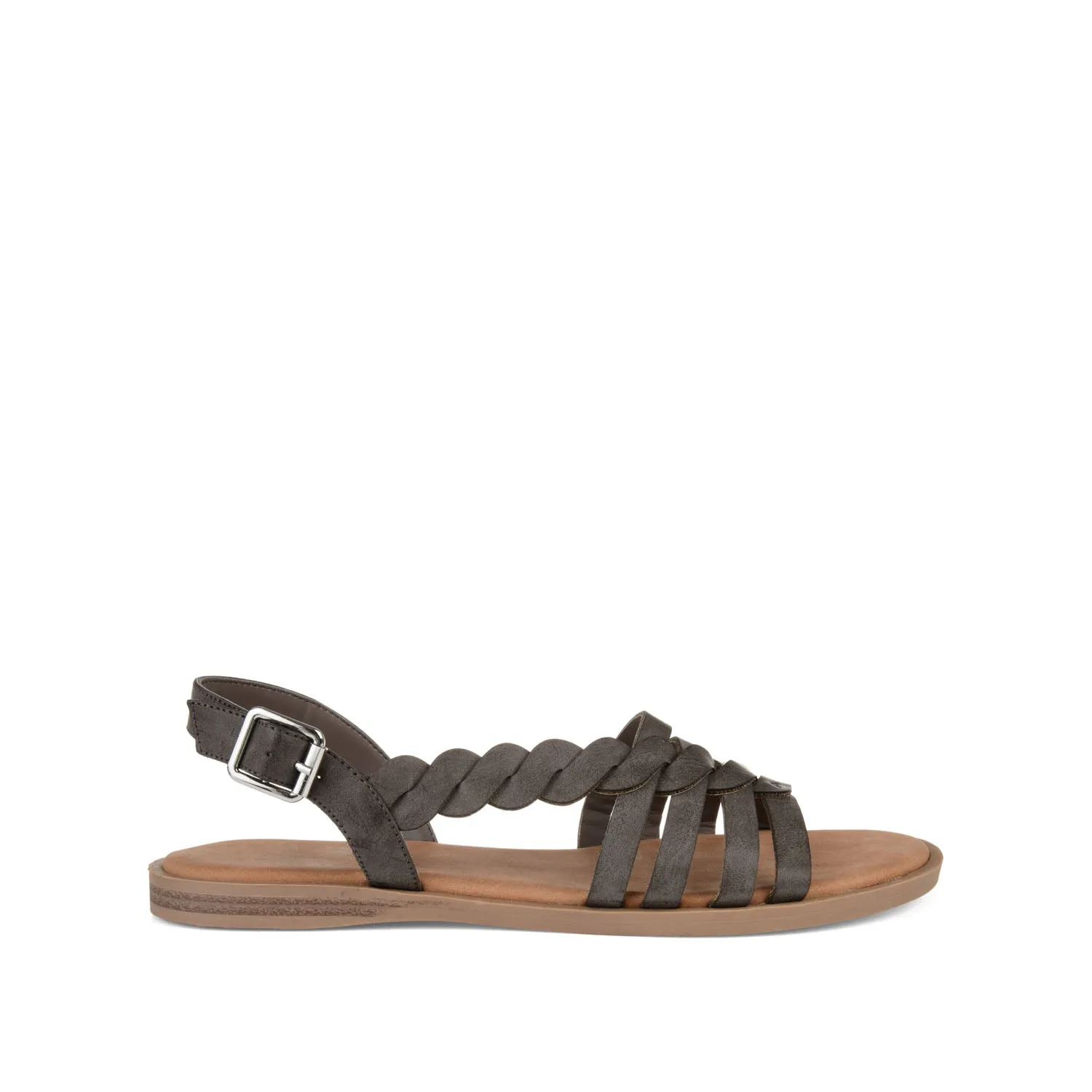 SOLAY MULTI STRAP SANDALS IN FAUX LEATHER grip base