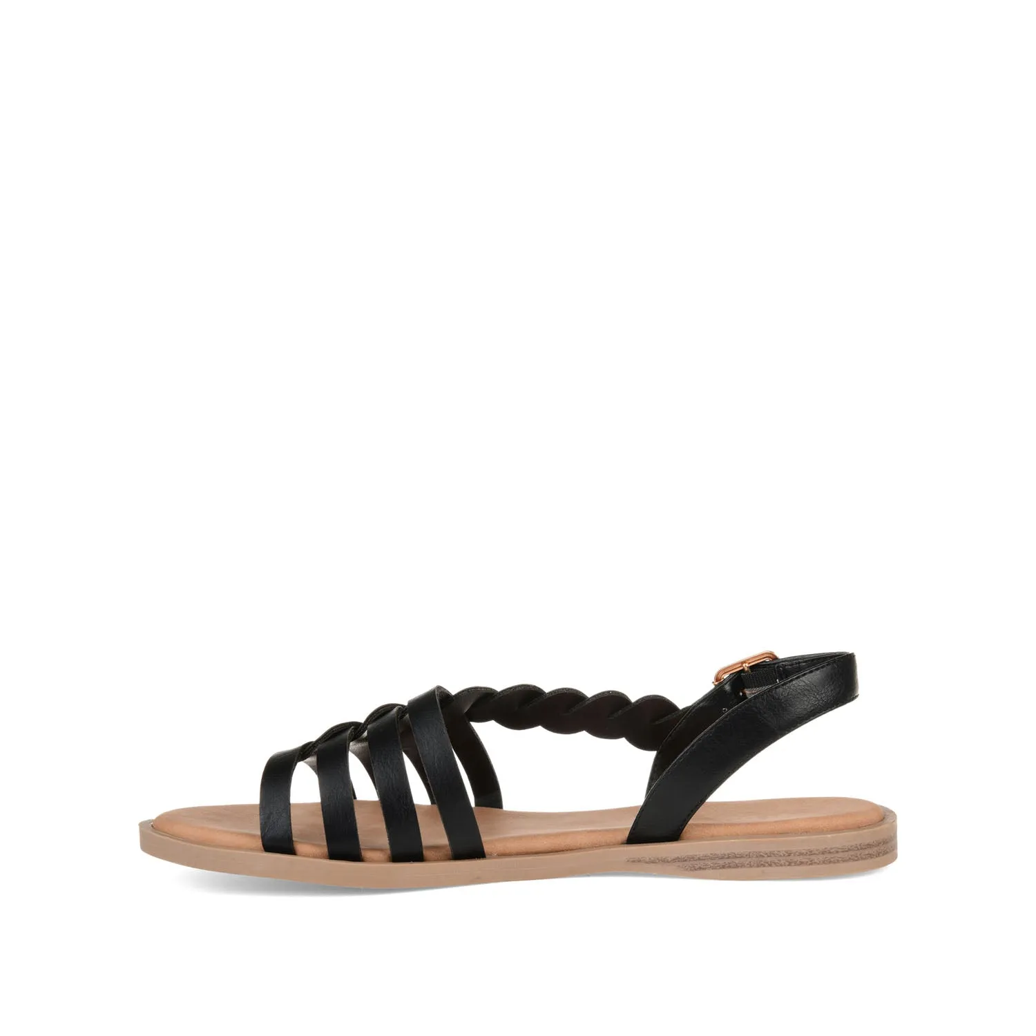SOLAY MULTI STRAP SANDALS IN FAUX LEATHER grip base