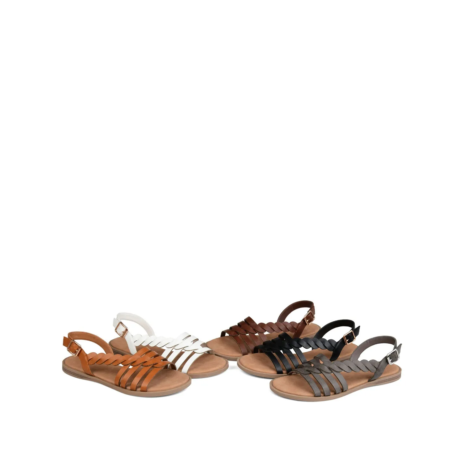 SOLAY MULTI STRAP SANDALS IN FAUX LEATHER grip base