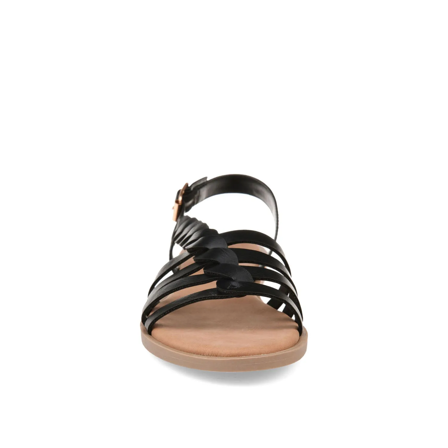 SOLAY MULTI STRAP SANDALS IN FAUX LEATHER grip base