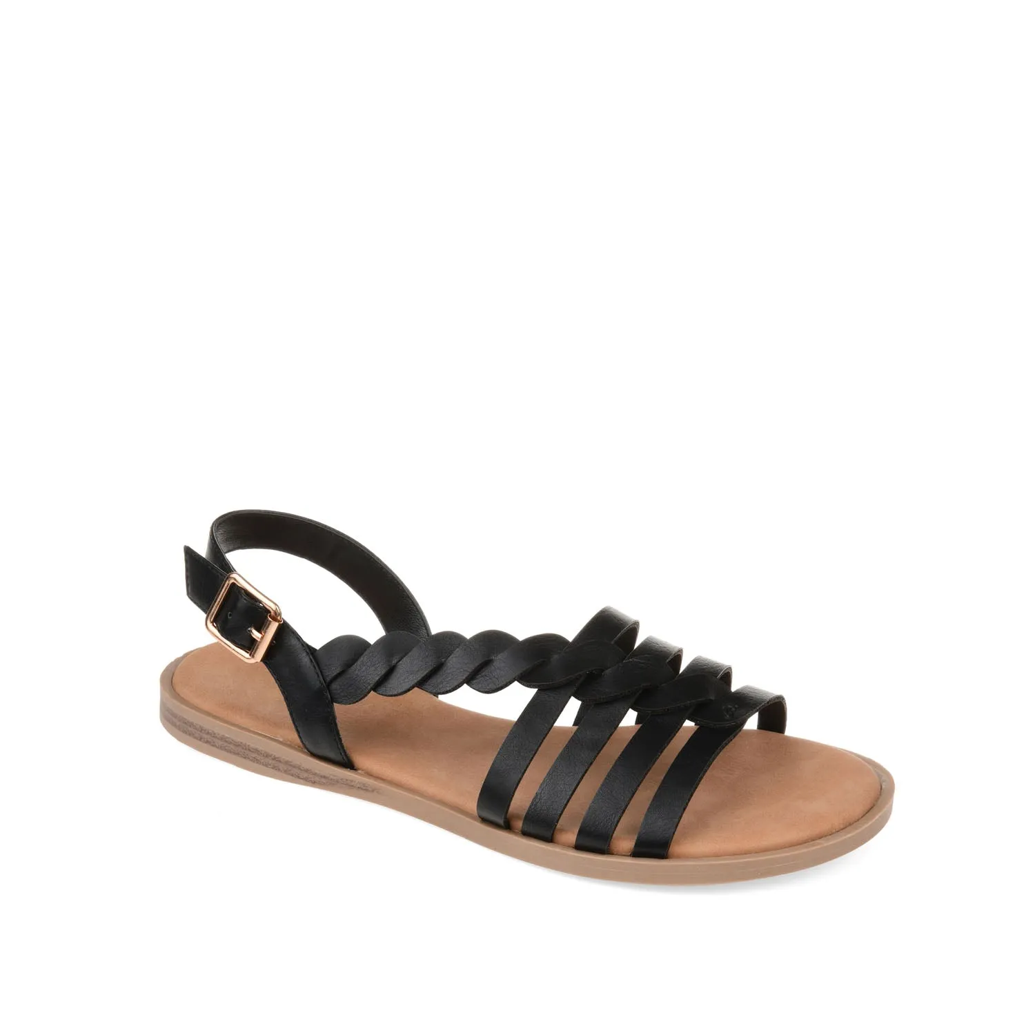 SOLAY MULTI STRAP SANDALS IN FAUX LEATHER grip base