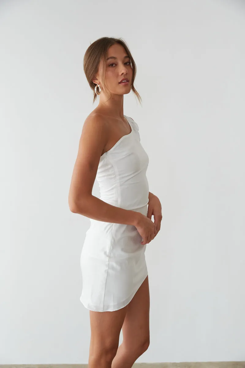 Sonia Draped One Shoulder Mini Dress guest ready